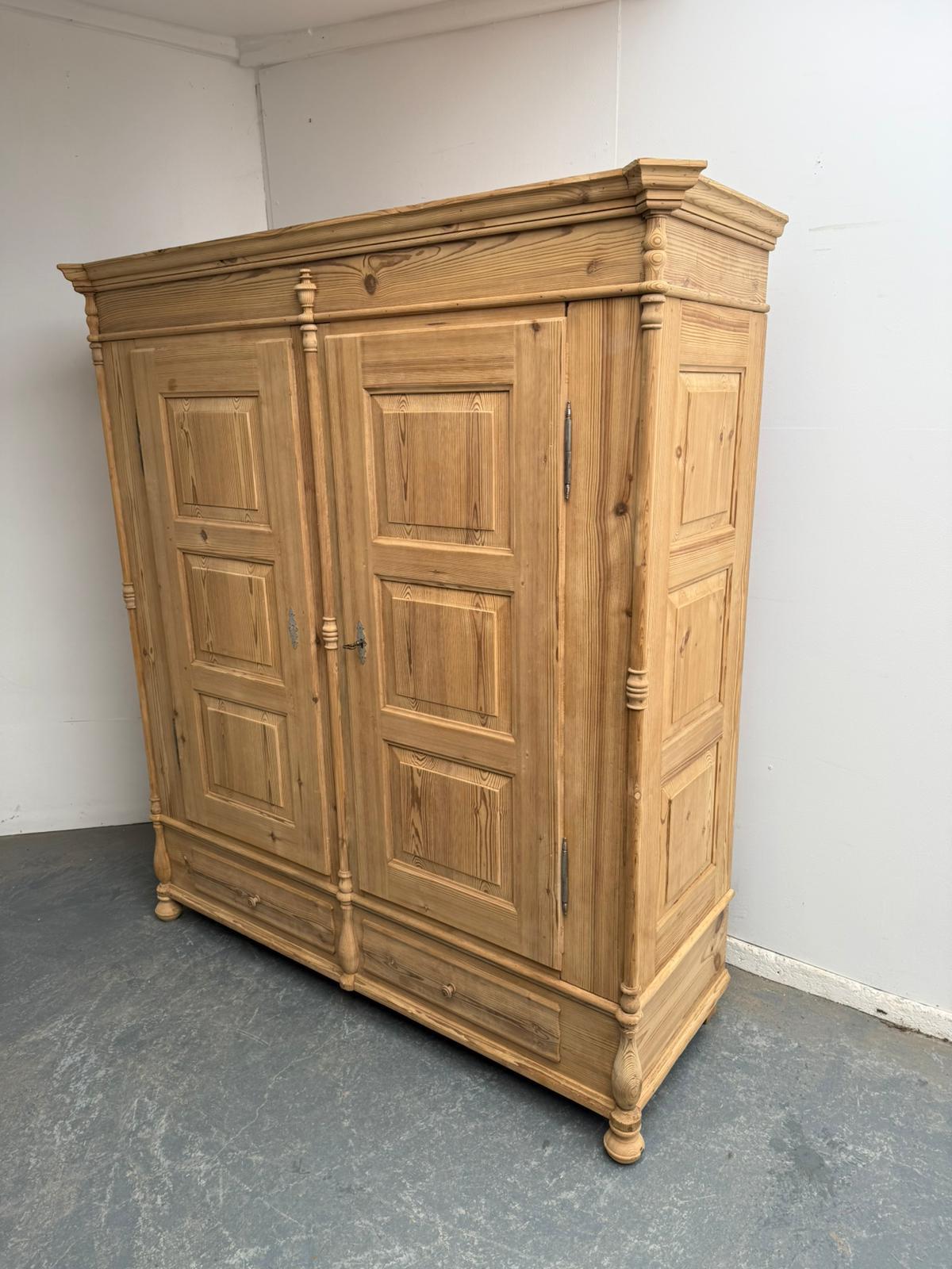 Amazing Georgian Antique Pine 2 Door Knockdown Wardrobe to wax / paint (1 of 14)