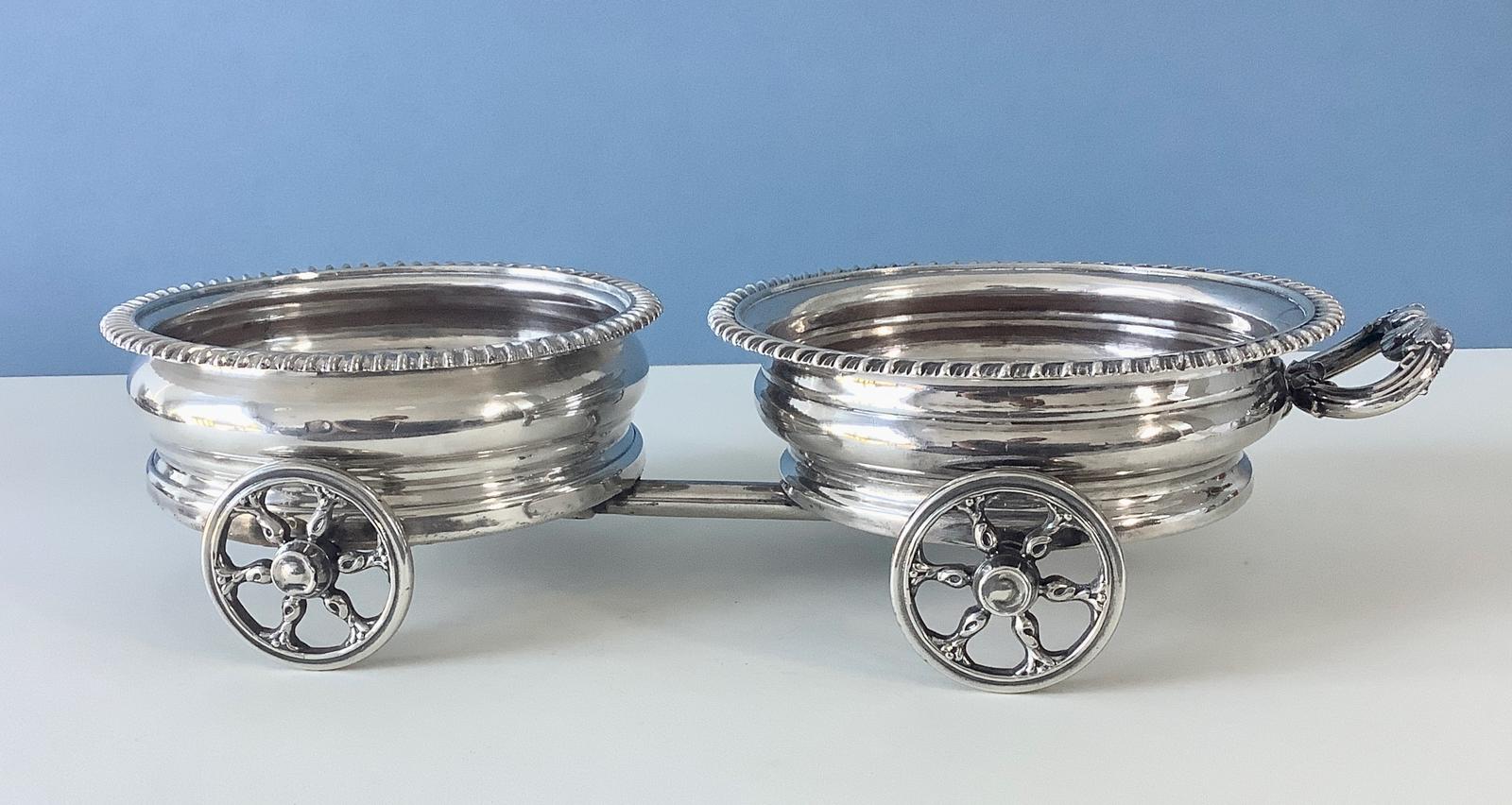 Georgian Old Sheffield Plated Wine Trolley Coaster (1 of 7)