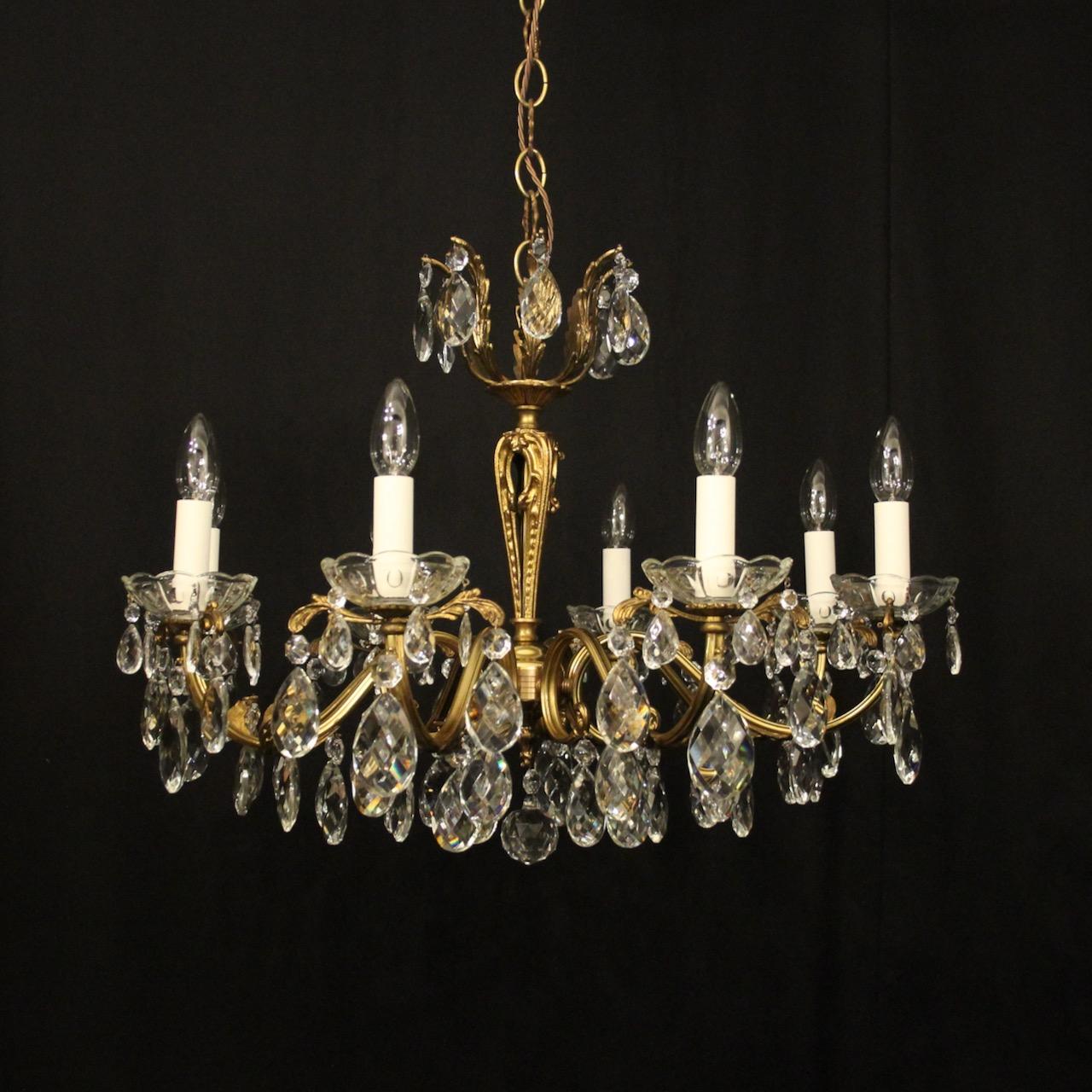 French Gilded & Crystal Antique Chandelier (1 of 10) French Gilded & Crystal Antique Chandelier (1 of 10)