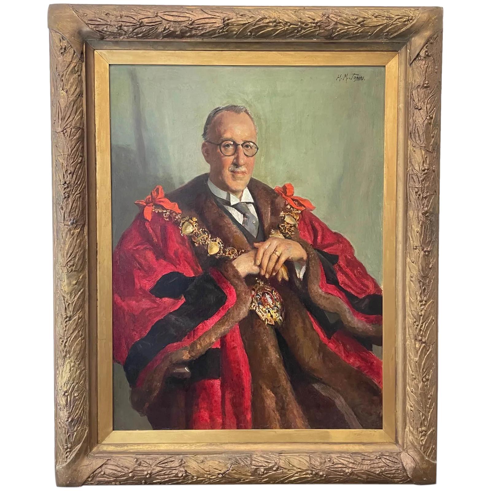 Large Antique Portrait British Mayor Oil Painting by Harry Maude Jonas (1 of 37) Large Antique Portrait British Mayor Oil Painting by Harry Maude Jonas (1 of 37)