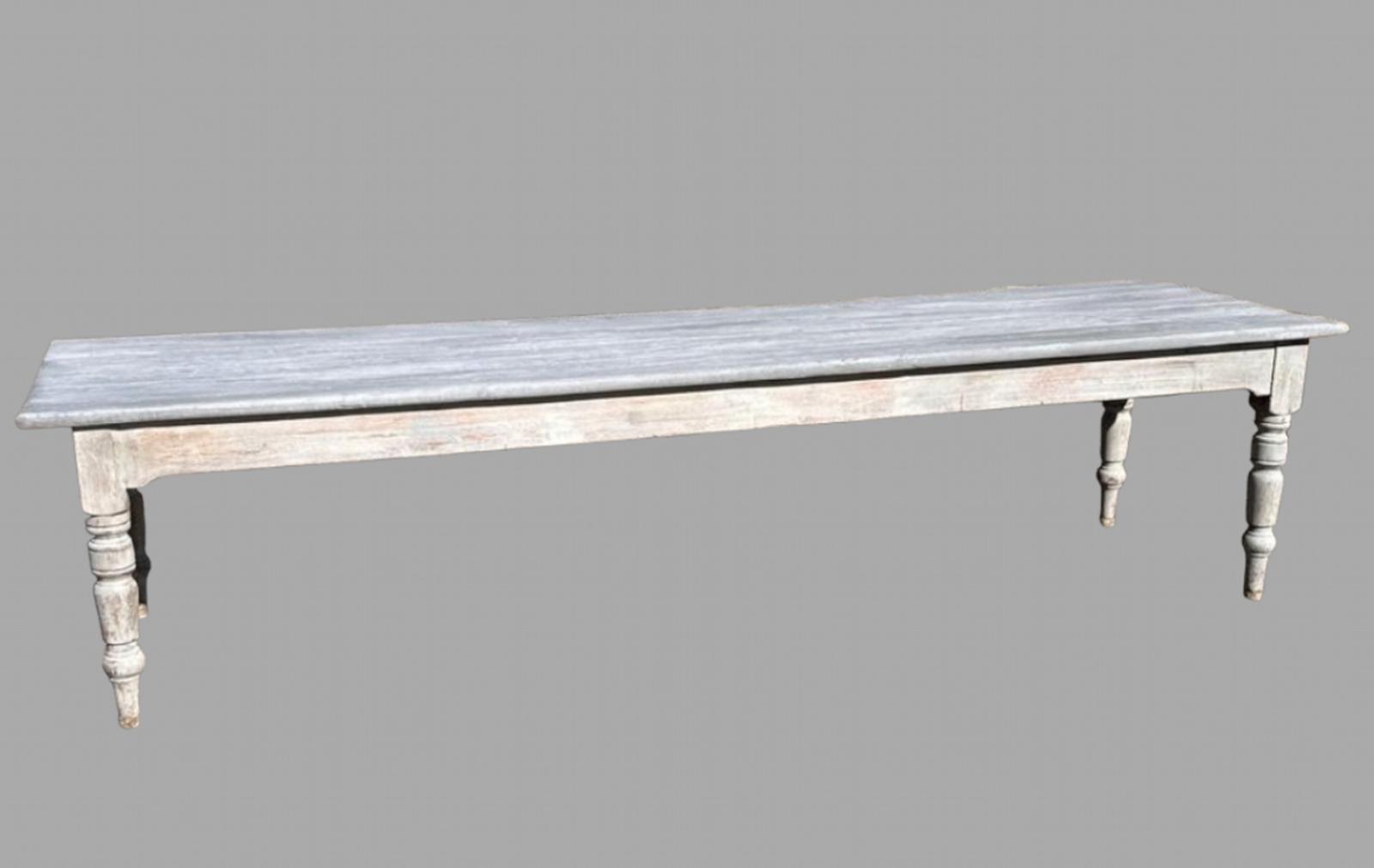 Bleached & Washed Paint Pine Board Farmhouse Table (1 of 6)