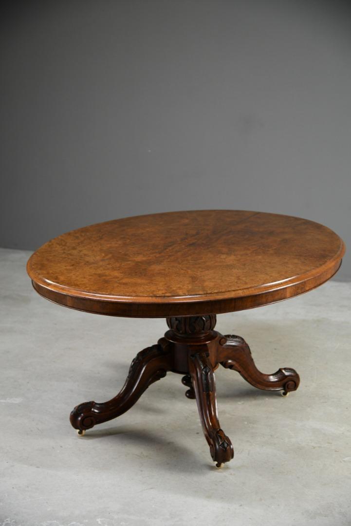 Victorian Oval Walnut Tilt Top Table (1 of 10) Victorian Oval Walnut Tilt Top Table (1 of 10)
