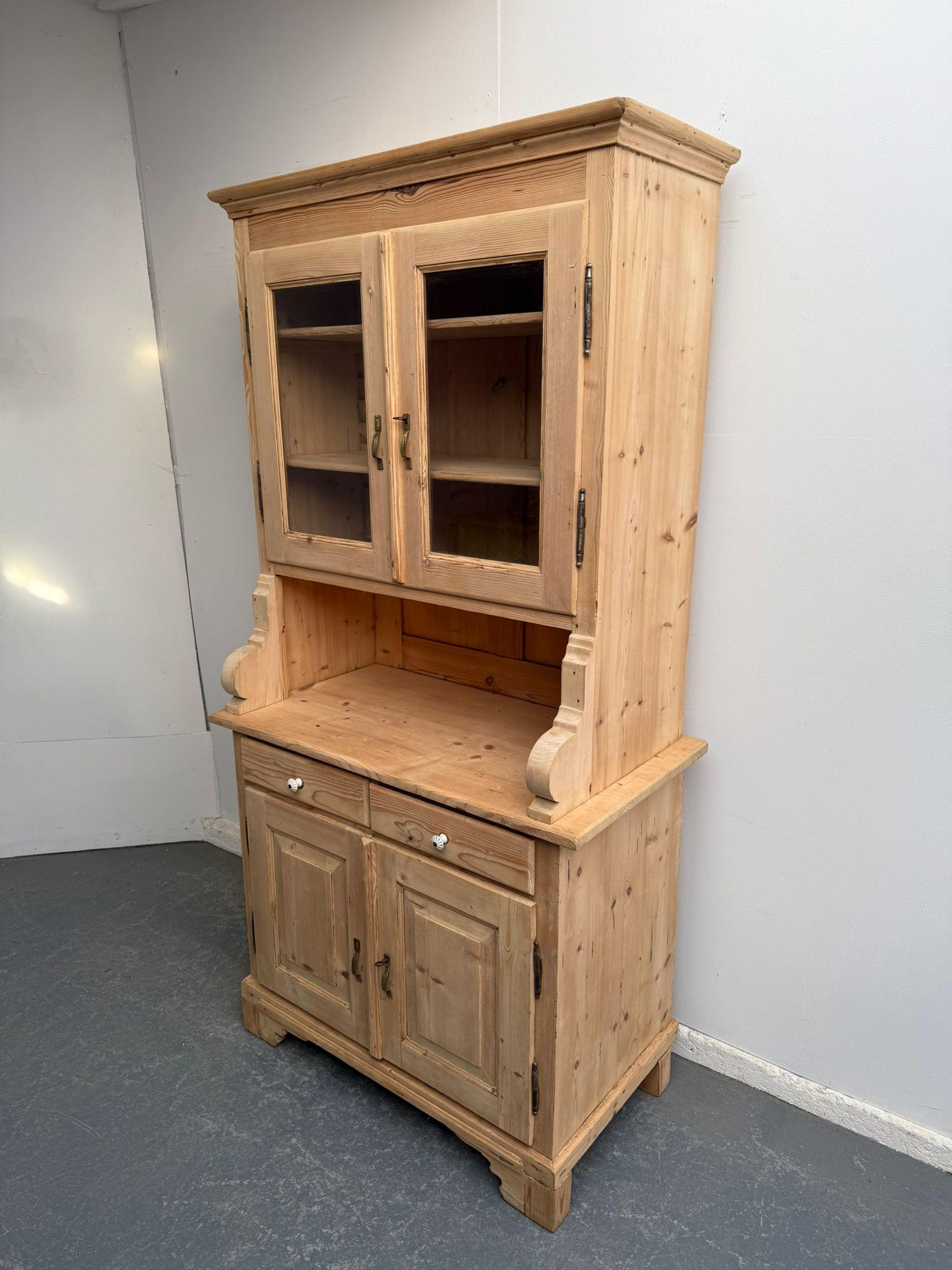 A Lovely Small Victorian Antique / Old Pine Kitchen Dresser to Wax / Paint (1 of 11)
