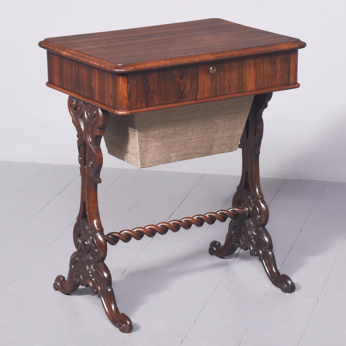 Early Victorian Rosewood Work Table / Side Table (1 of 11)