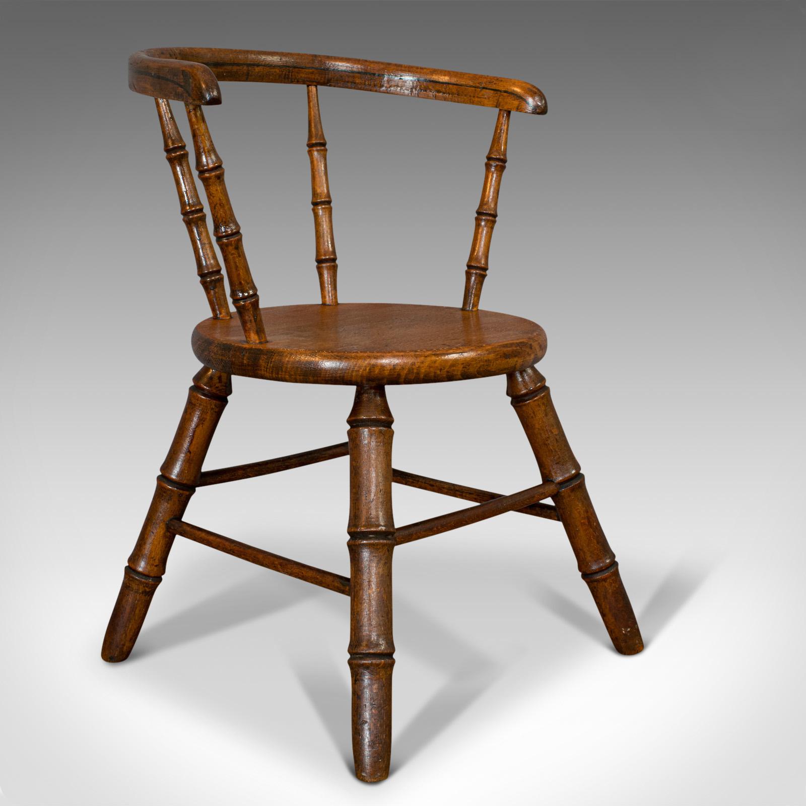 Small Antique Windsor Chair, English, Oak, Apprentice, High Wycombe, Victorian (1 of 13)