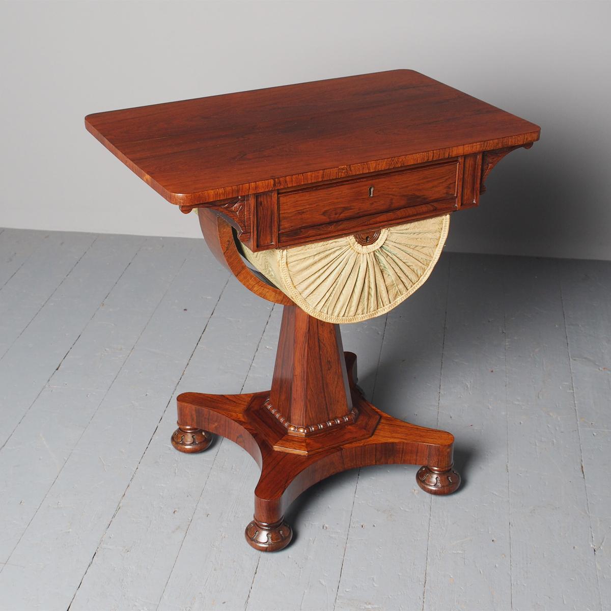 Antique William IV Rosewood Work Table (1 of 9)