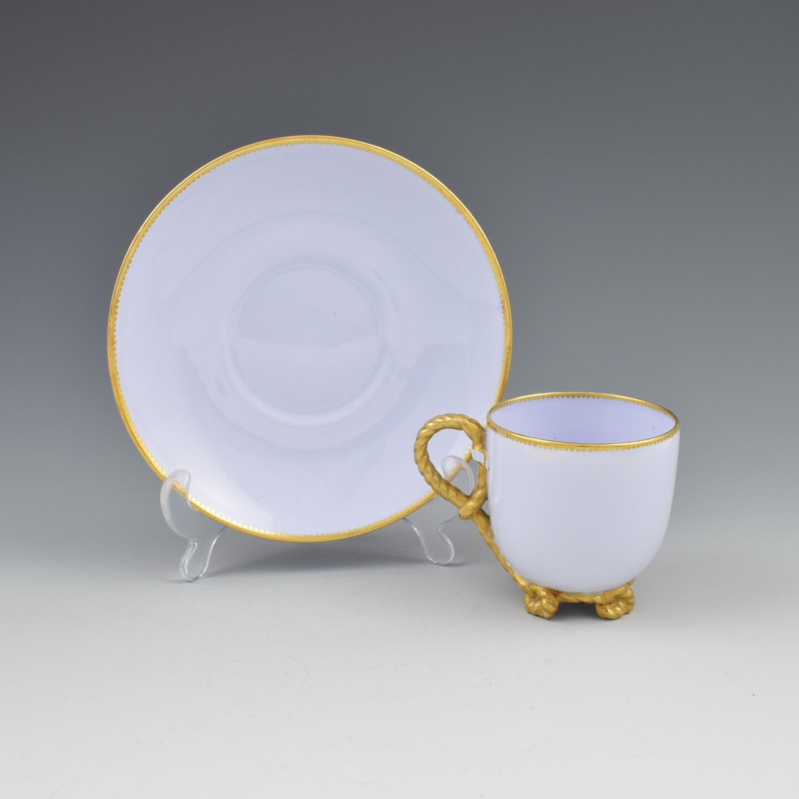 Victorian Brown Westhead & Moore Lilac Rope Twist Cup & Saucer 1 (1 of 10) Victorian Brown Westhead & Moore Lilac Rope Twist Cup & Saucer 1 (1 of 10)