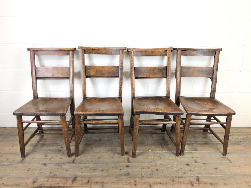 Set of Four Victorian Elm Chapel Chairs (1 of 7) Set of Four Victorian Elm Chapel Chairs (1 of 7)