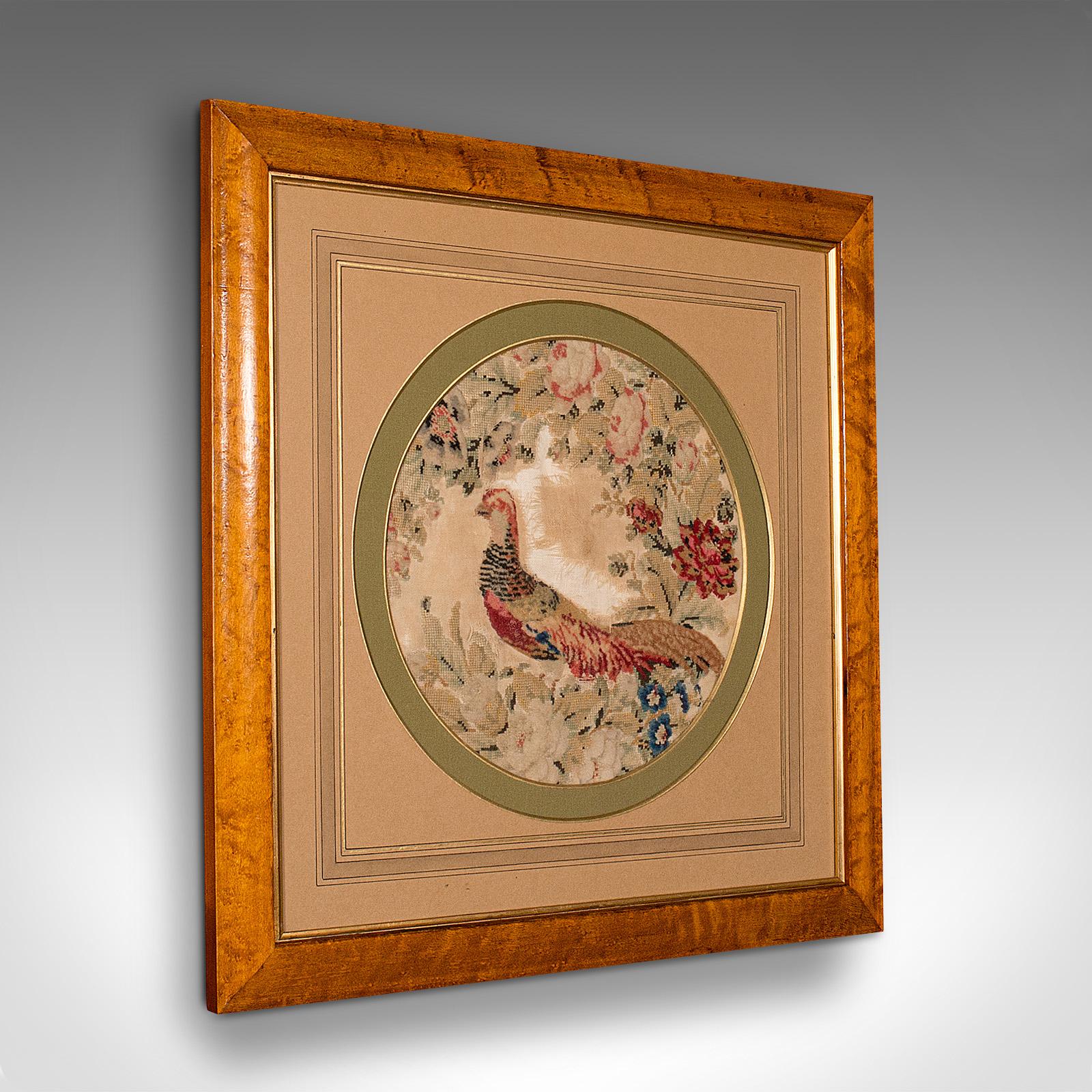 Antique Framed Needlepoint Scene, English, Stump Work Tapestry Panel, Victorian (1 of 7)