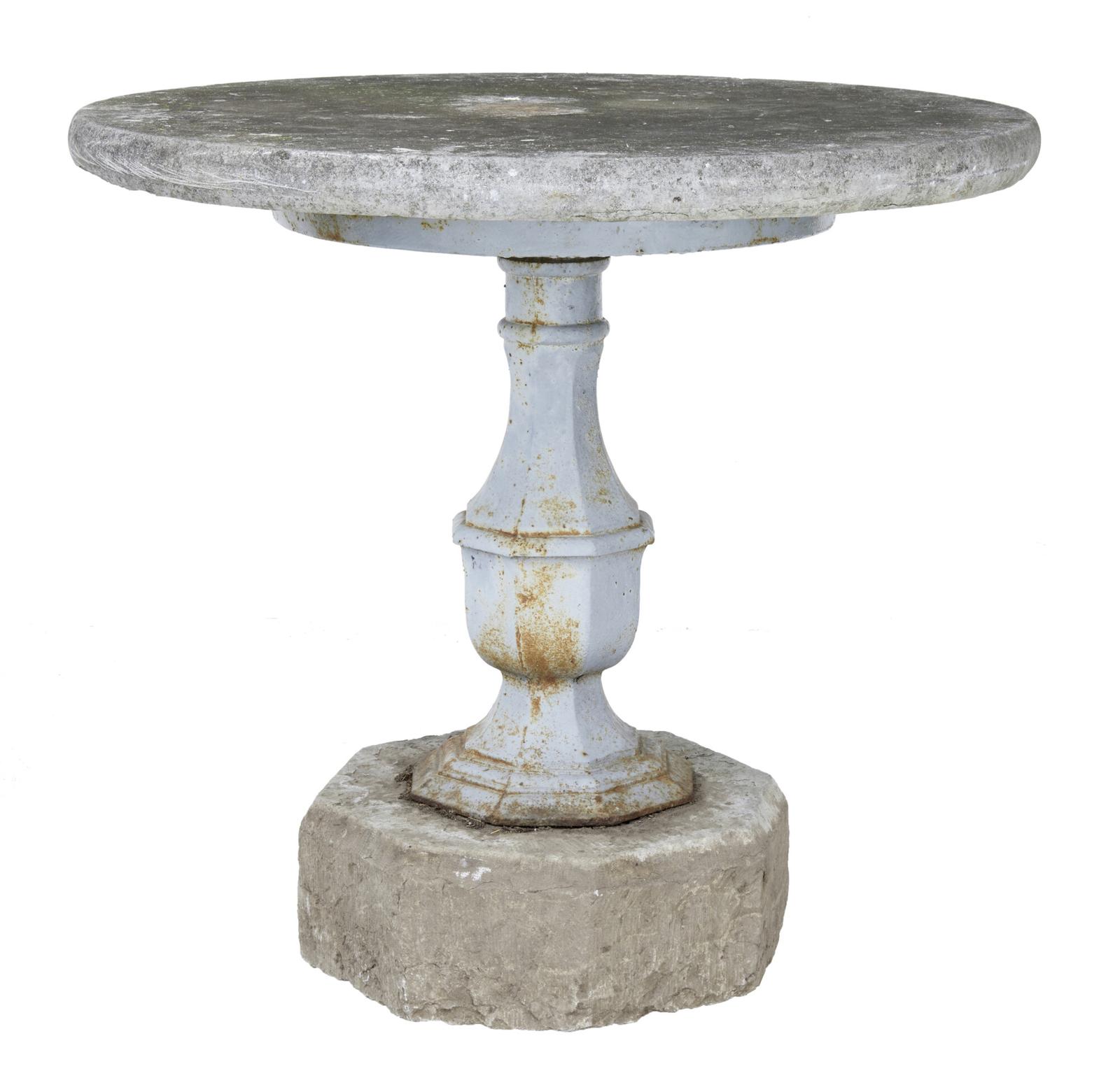 Rare 19th Century Swedish Stone & Iron Garden Table (1 of 5)