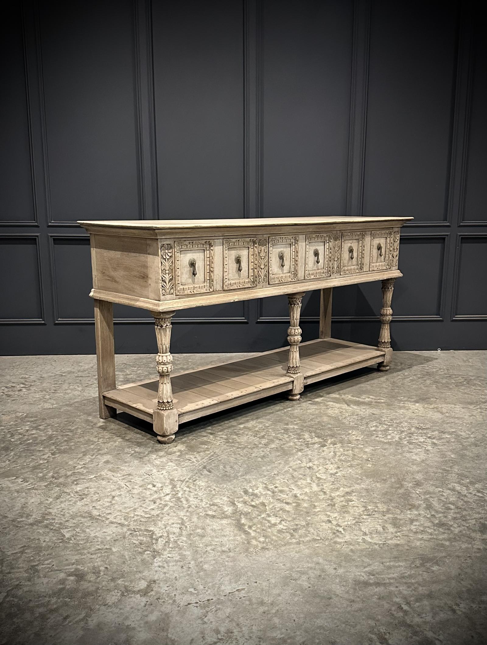 Carved Bleached Oak Potboard Dresser (1 of 14) Carved Bleached Oak Potboard Dresser (1 of 14)