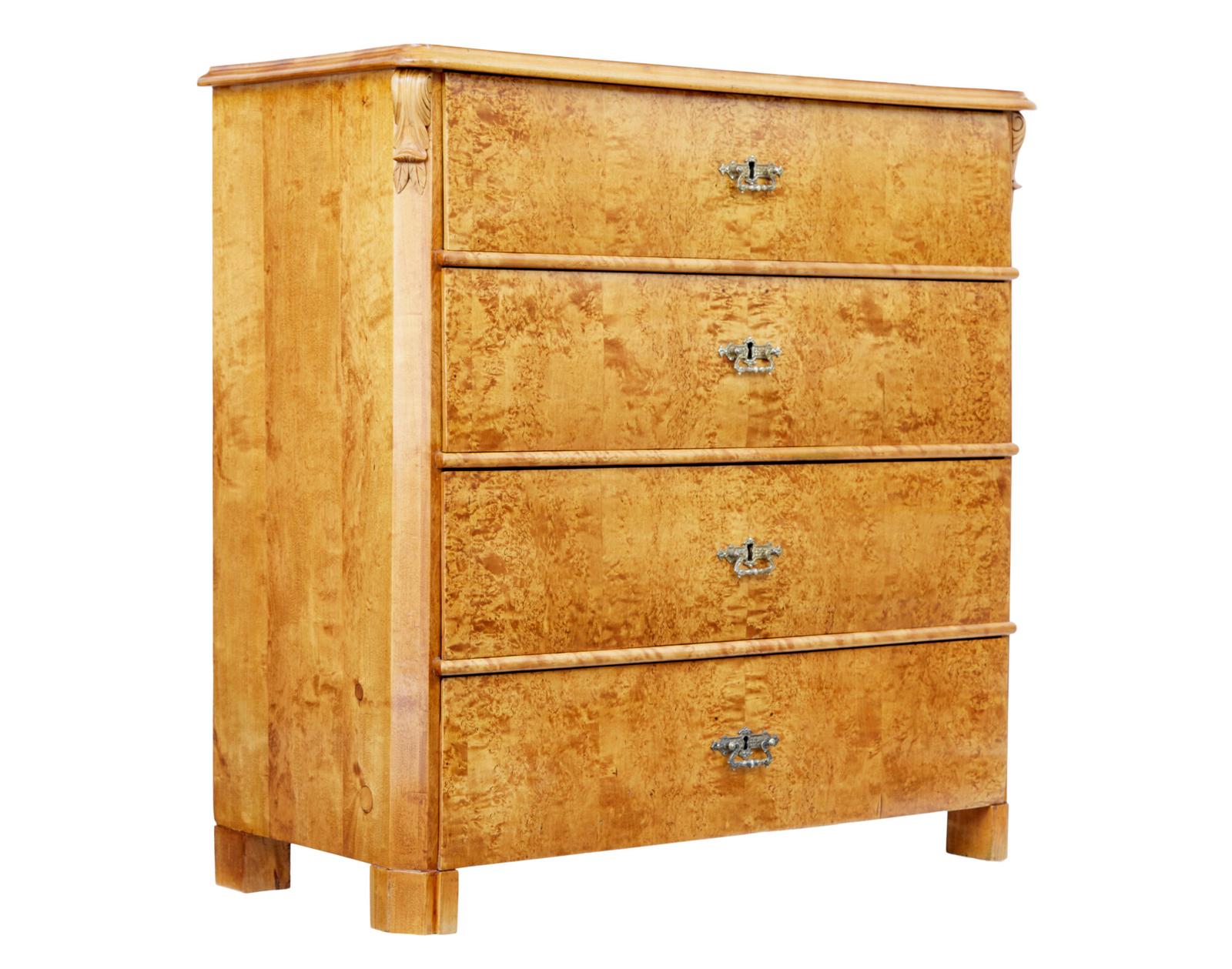 19th Century Swedish Burr Birch Chest of Drawers (1 of 9)
