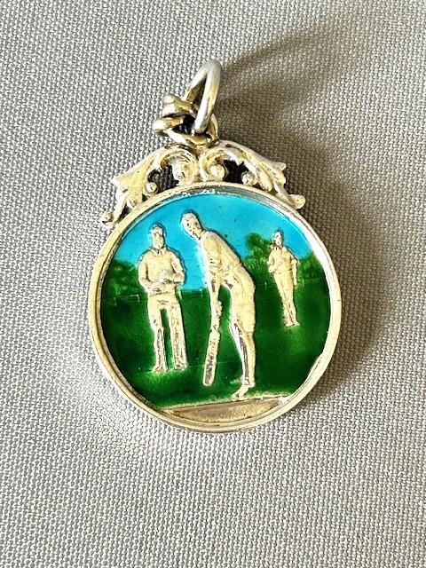 Art Deco Silver & Enamel Cricket Fob (1 of 5) Art Deco Silver & Enamel Cricket Fob (1 of 5)