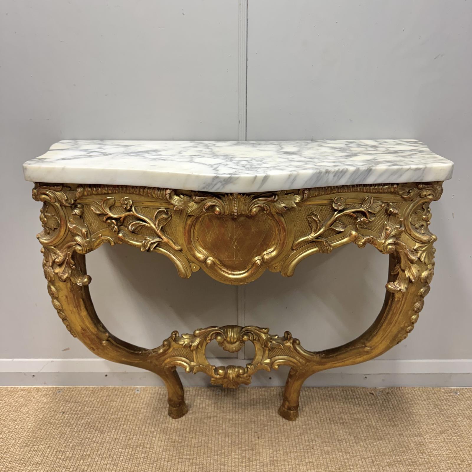 French Water Gilt Marble Top Console Table (1 of 10) French Water Gilt Marble Top Console Table (1 of 10)