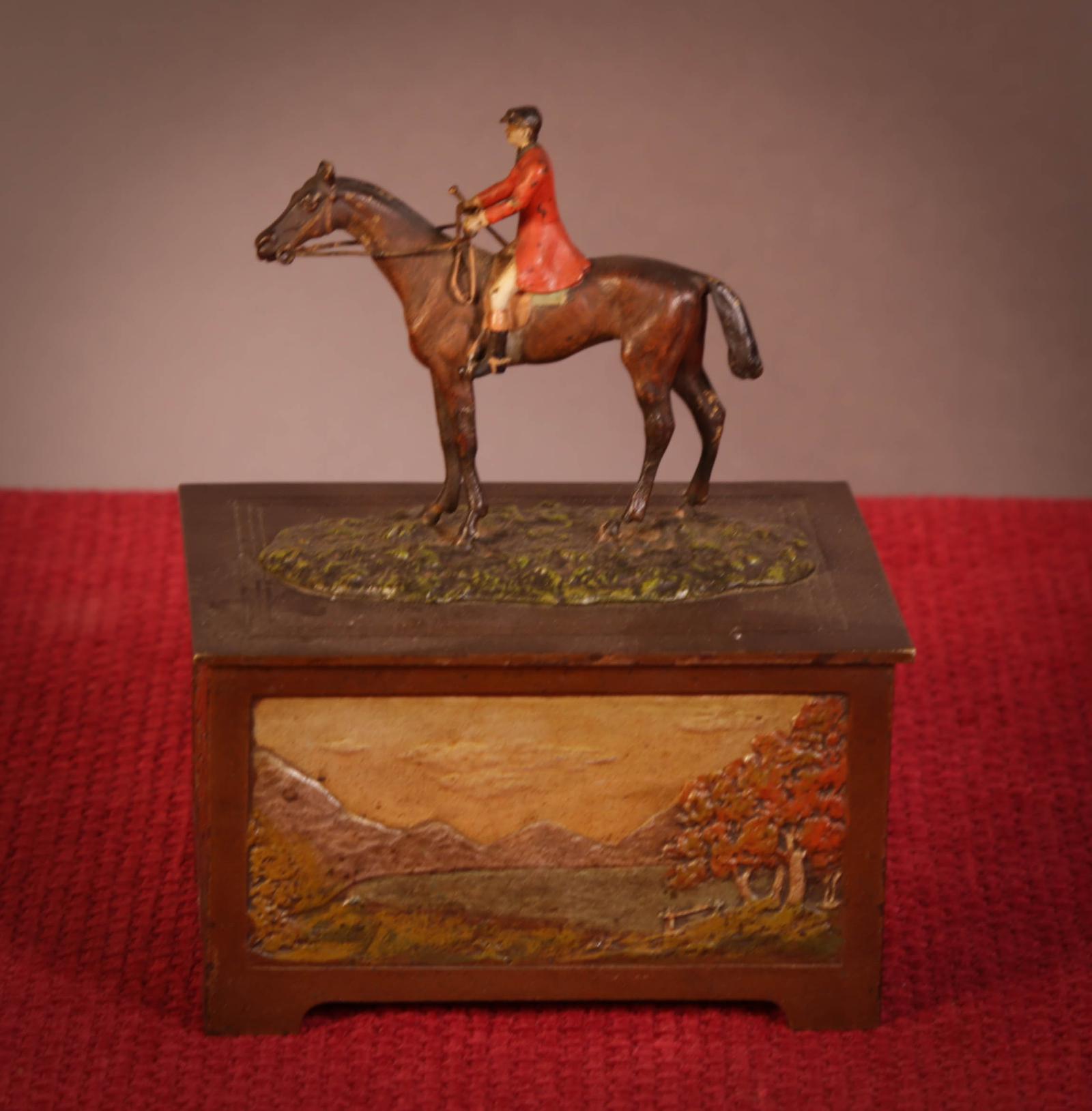 Arts & Crafts Lidded Box with Huntsman & Horse (1 of 10)