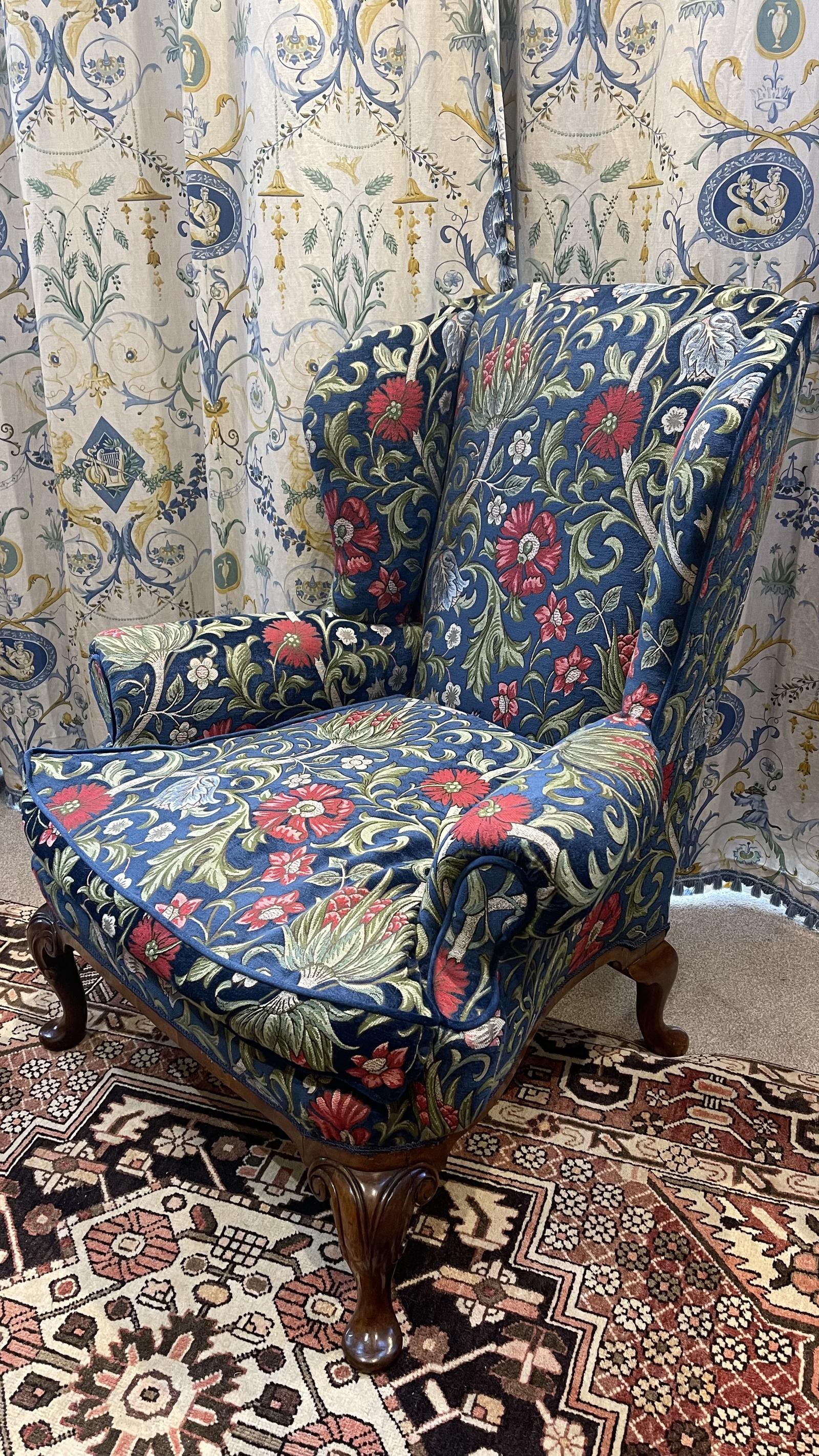 Queen Anne Style Wing Armchair (1 of 18)