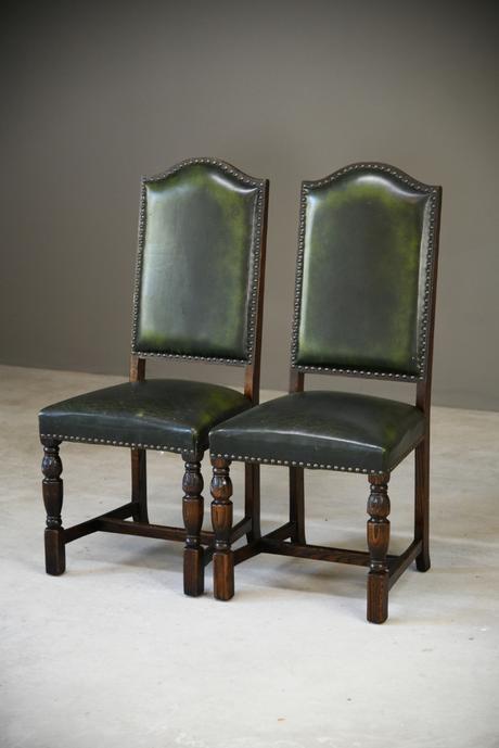 Pair of Jaycee Leather Oak Dining Chairs (1 of 5) Pair of Jaycee Leather Oak Dining Chairs (1 of 5)