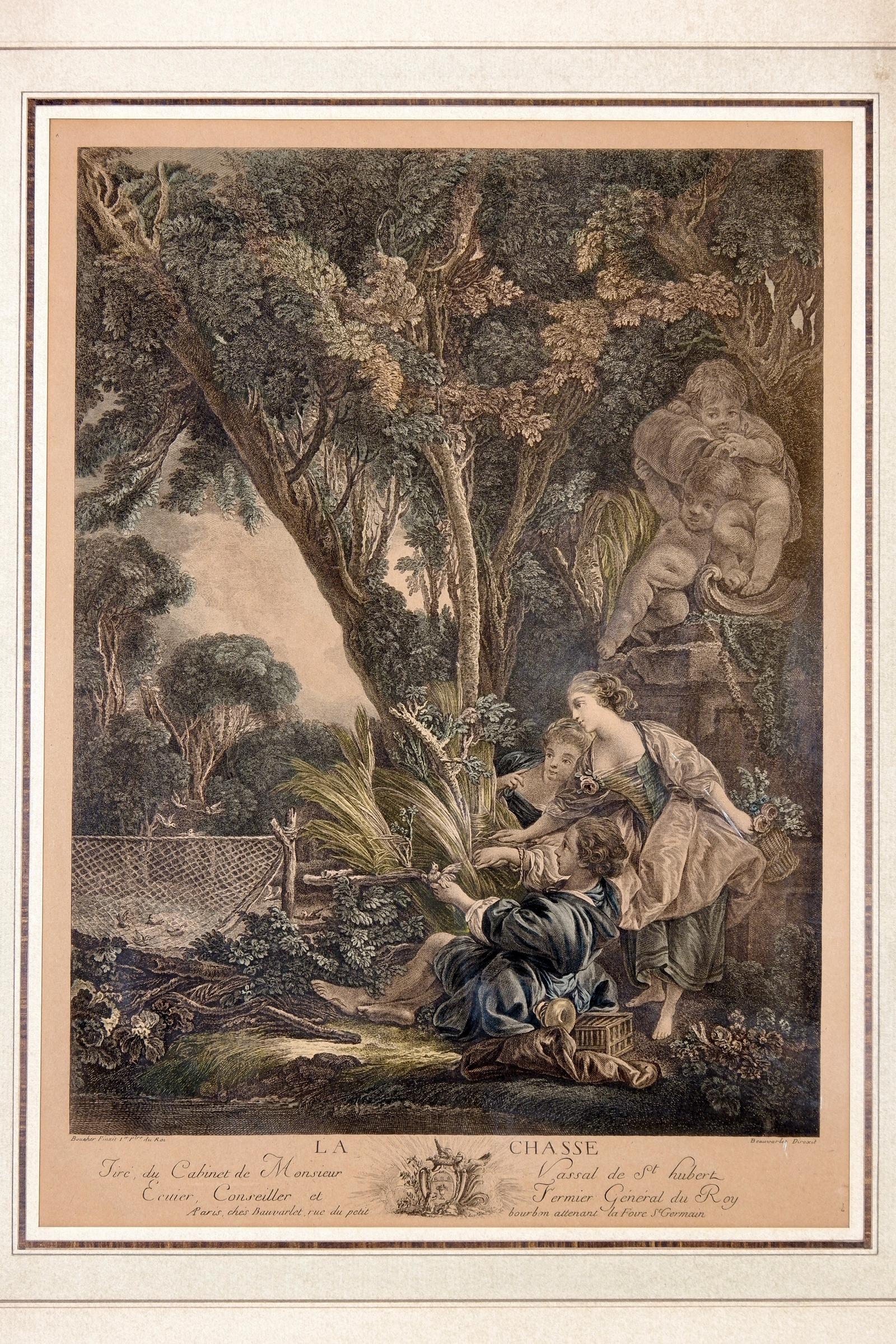 After François Boucher Pair Of 18th Century French Hand-coloured Engravings (1 of 3) After François Boucher Pair Of 18th Century French Hand-coloured Engravings (1 of 3)