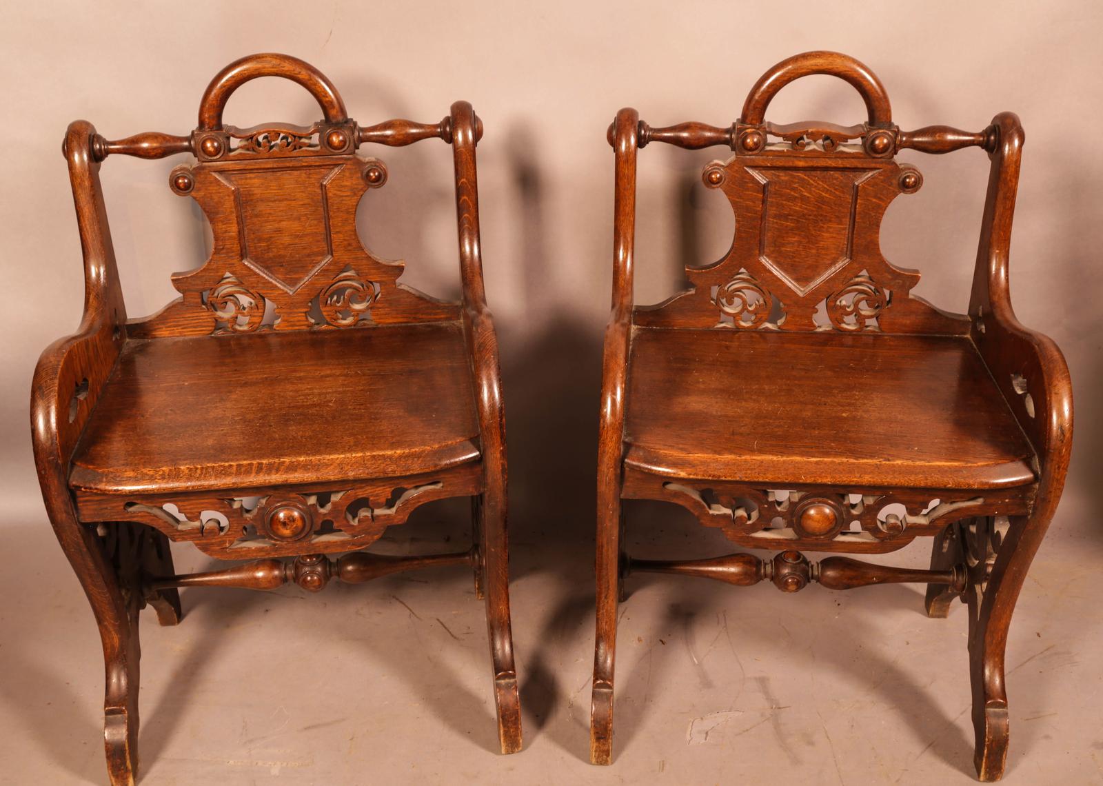 Rare Pair of Gothic Window Seats (1 of 8)