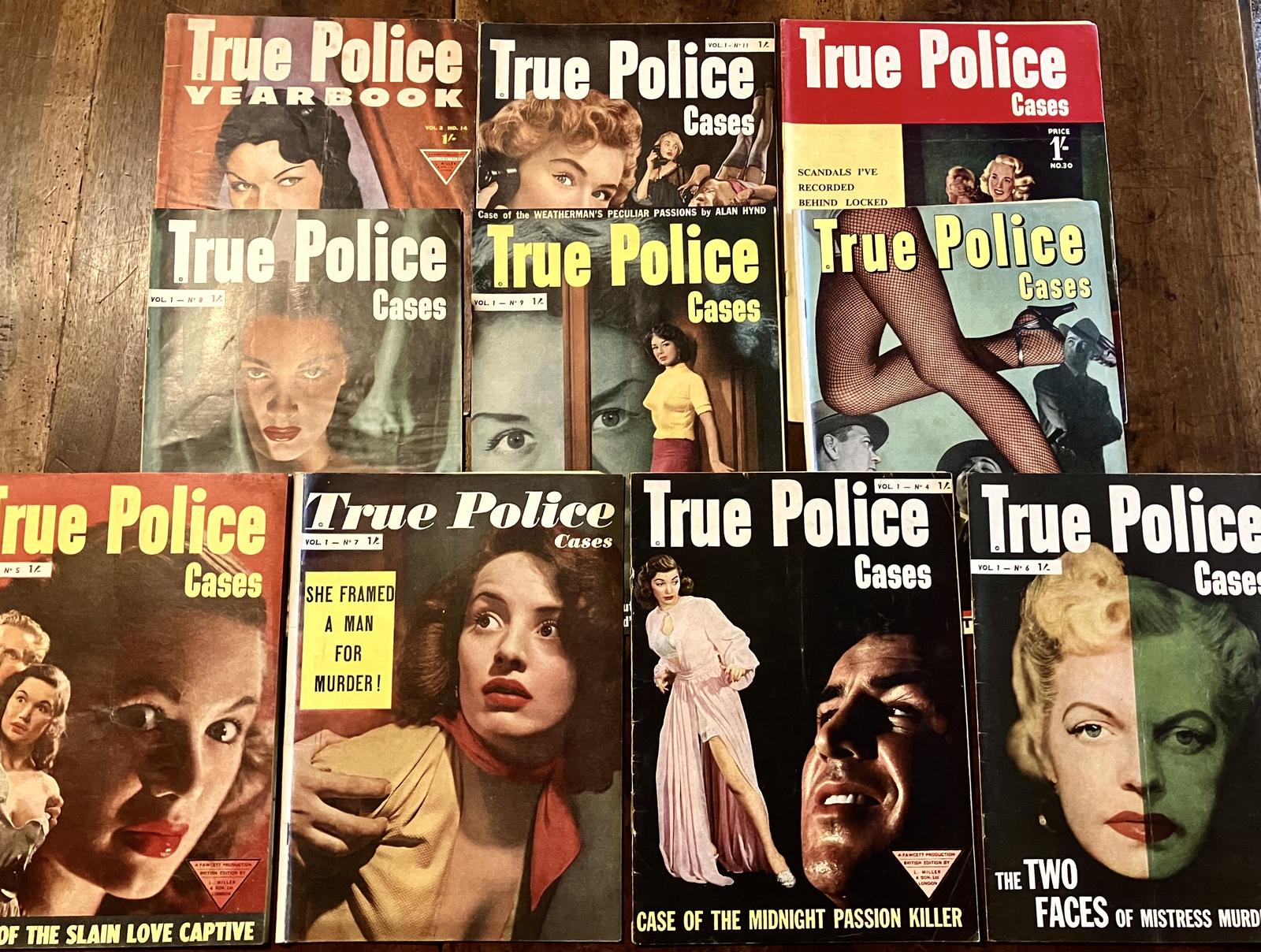 1950s True Police Cases Scarce Collection of True Crime Magazines x 10 (1 of 4)