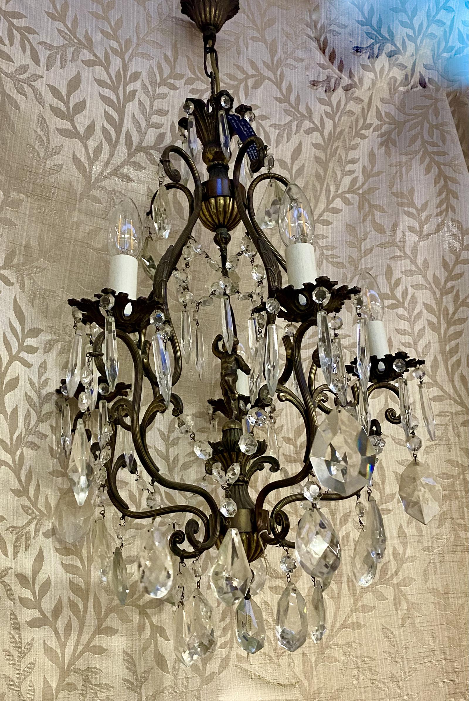 Five Light Italian Cage Antique Chandelier (1 of 10)