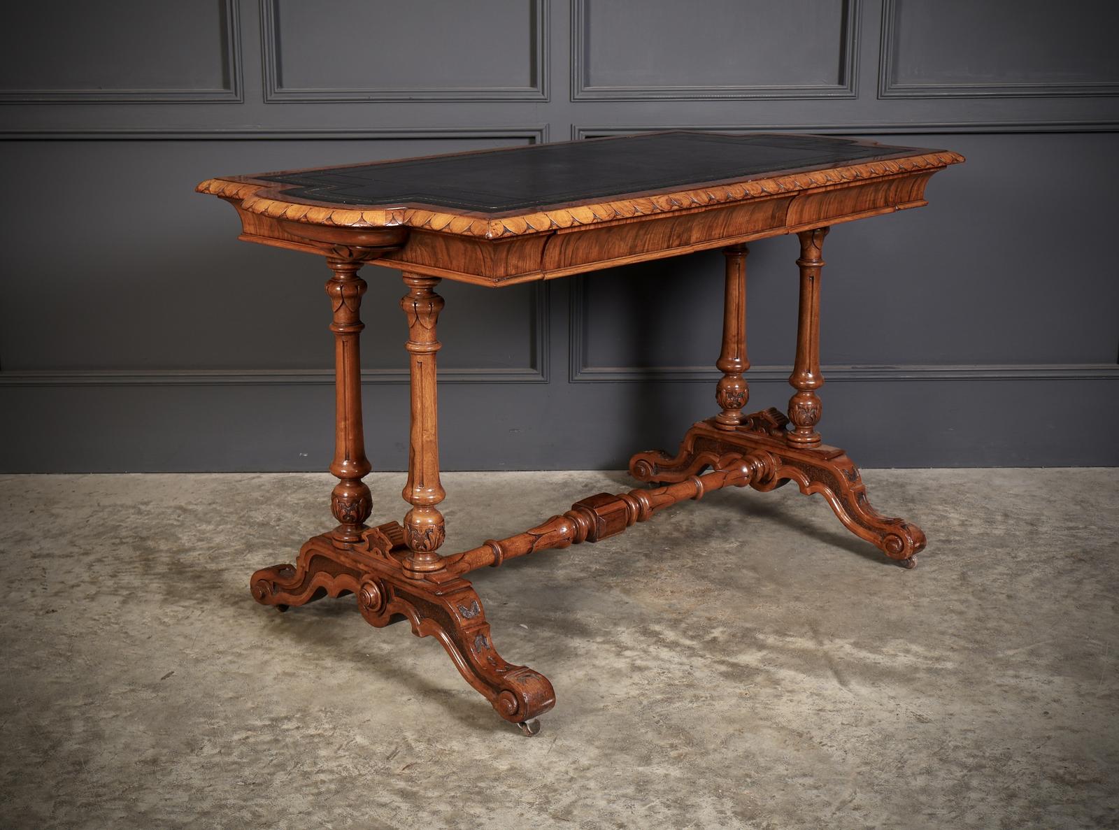 Carved Walnut Library Table (1 of 14) Carved Walnut Library Table (1 of 14)