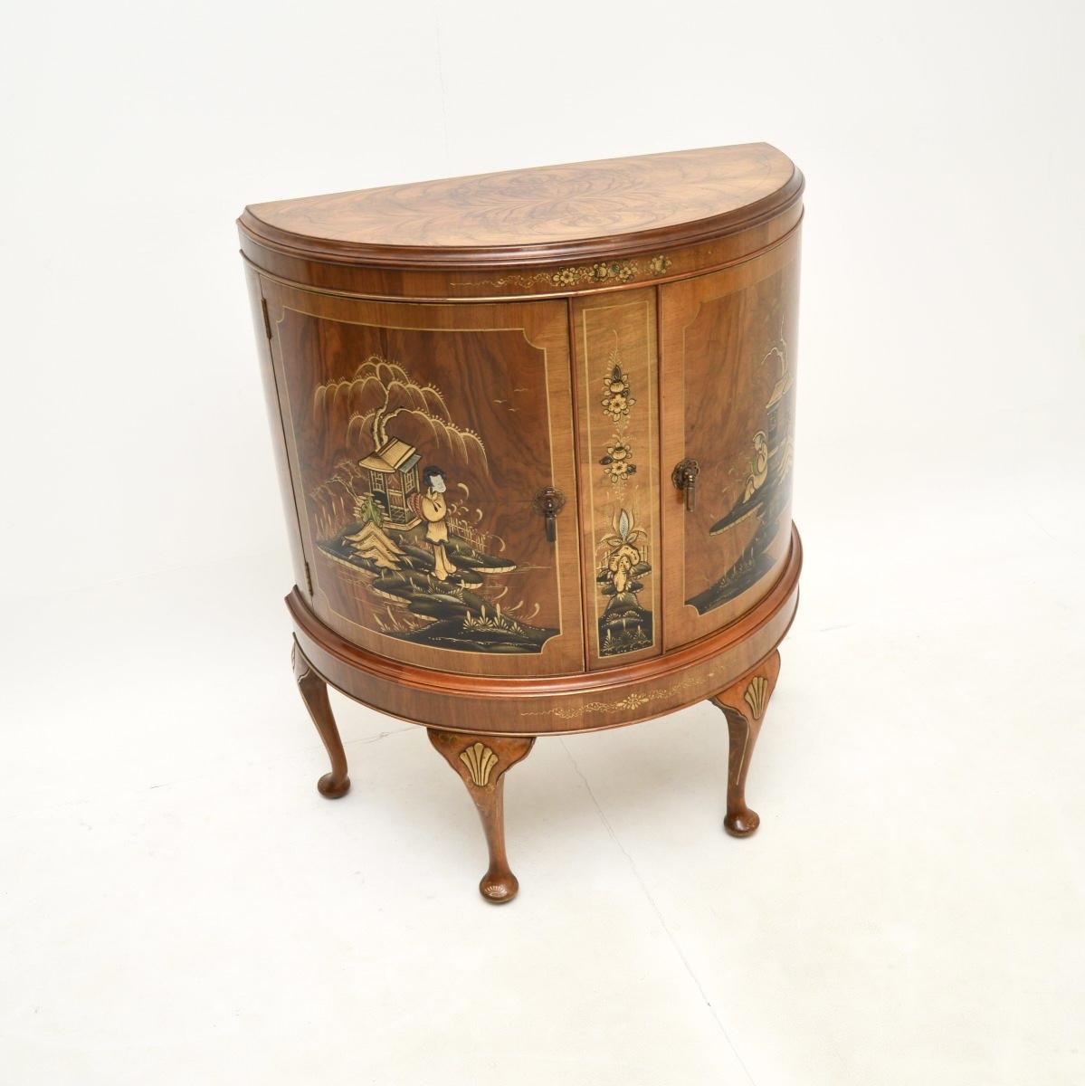 Antique Walnut & Chinoiserie Cabinet (1 of 11)