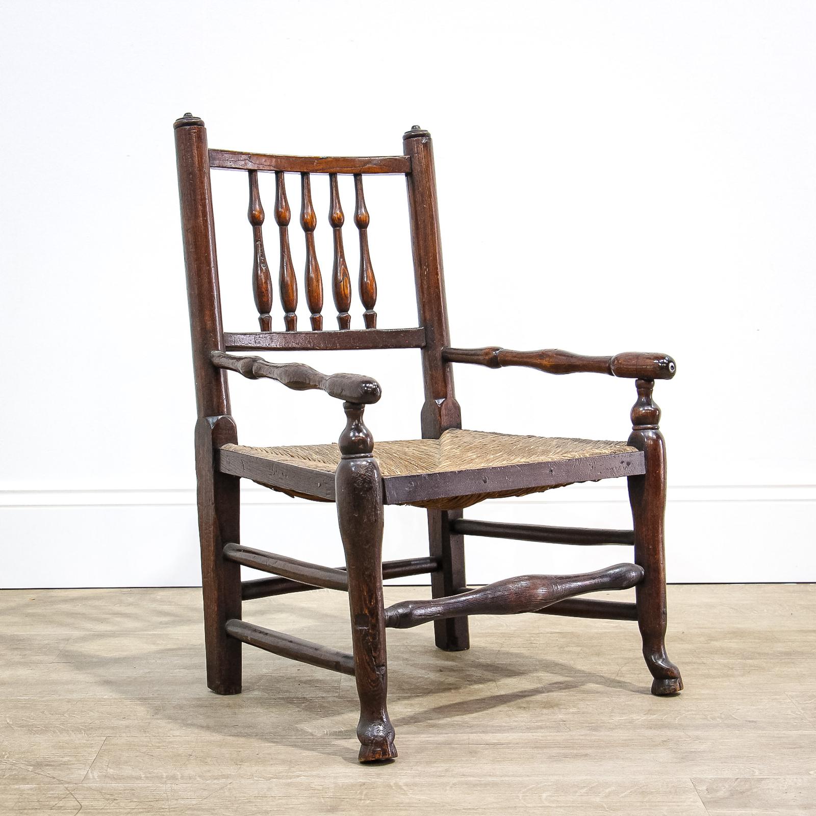 18th Century Country Low Rush Seat Armchair (1 of 12) 18th Century Country Low Rush Seat Armchair (1 of 12)