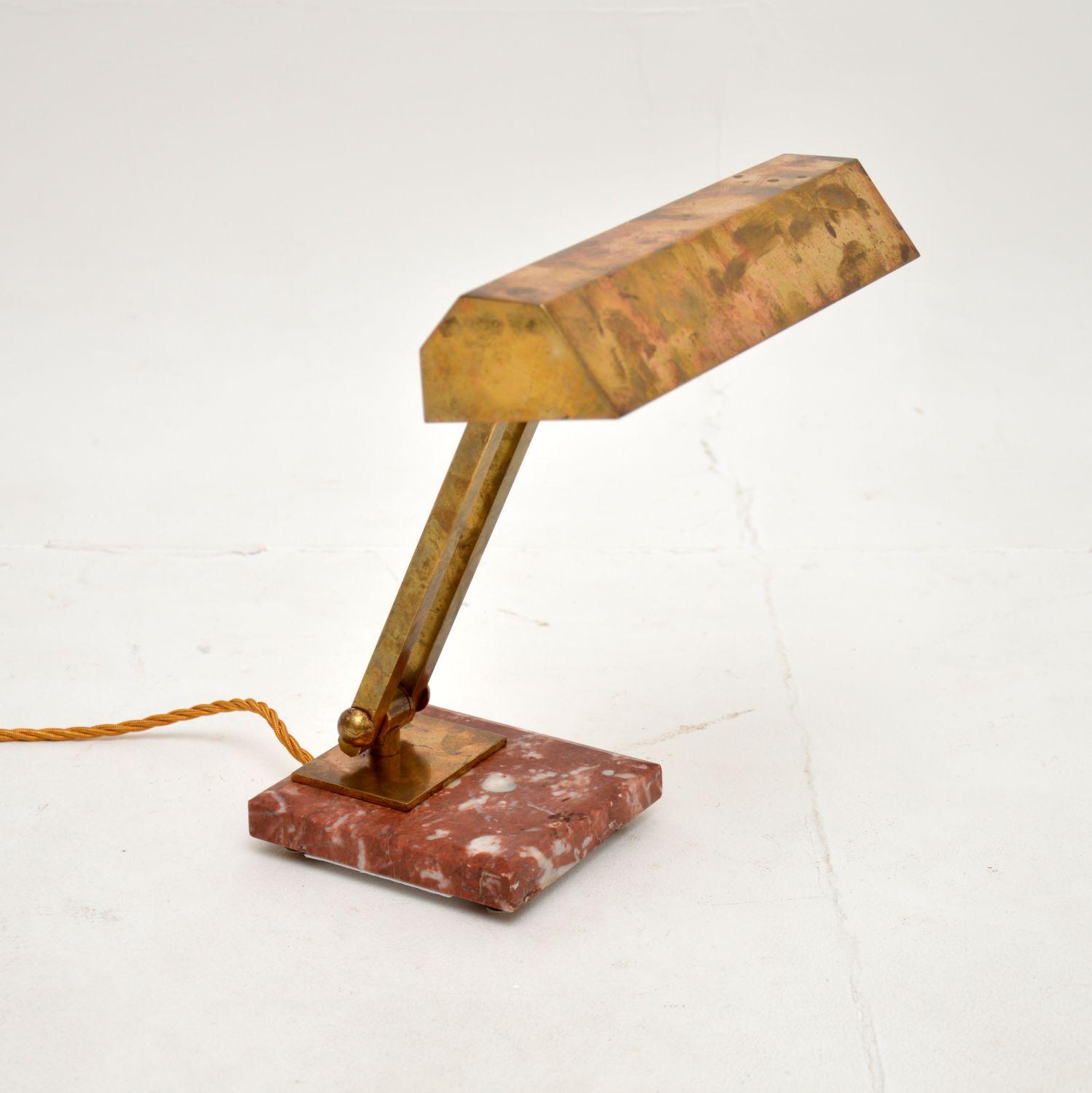 French Art Deco Brass & Marble Desk Lamp (1 of 11) French Art Deco Brass & Marble Desk Lamp (1 of 11)