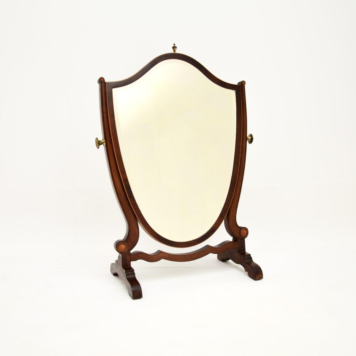 Antique Georgian Inlaid Mahogany Table Top Mirror (1 of 7)