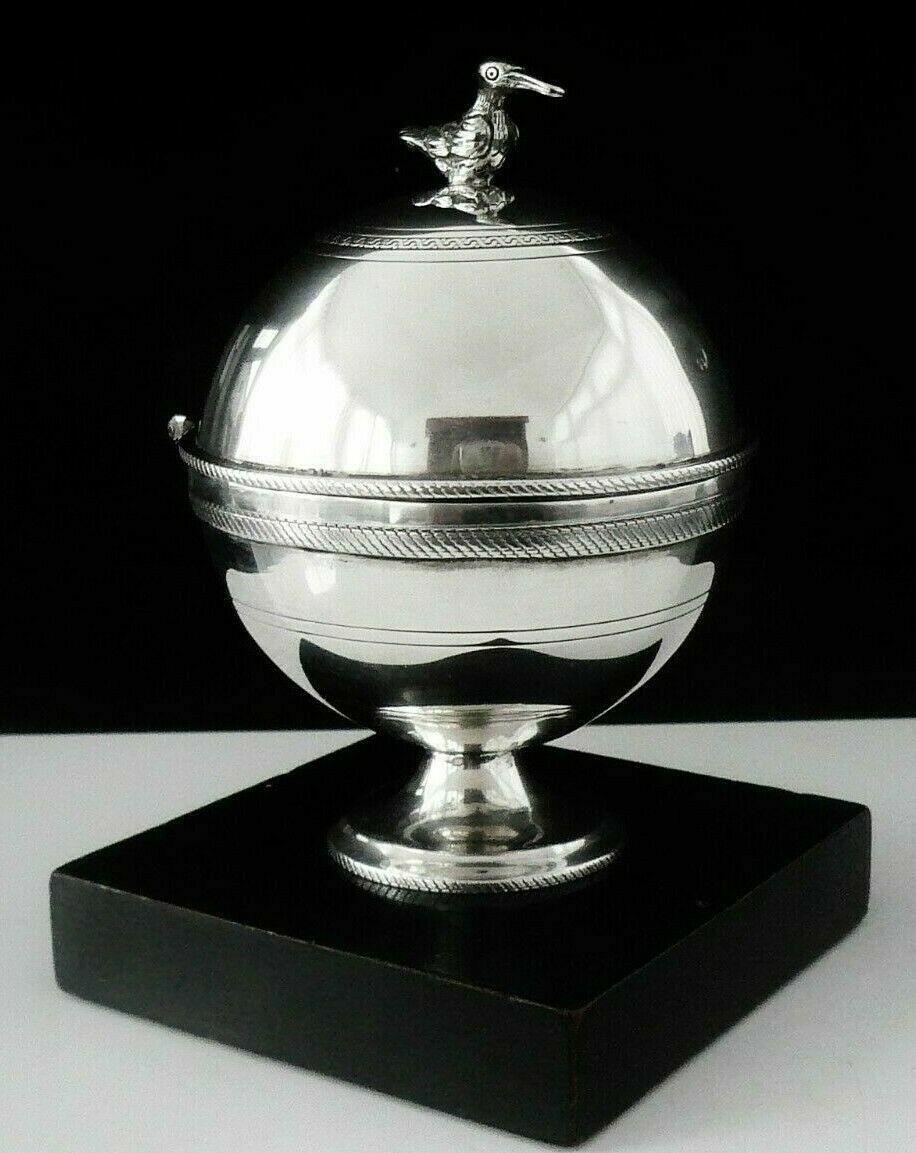Spanish Antique Silver Inkwell of Globular Form (1 of 12) Spanish Antique Silver Inkwell of Globular Form (1 of 12)