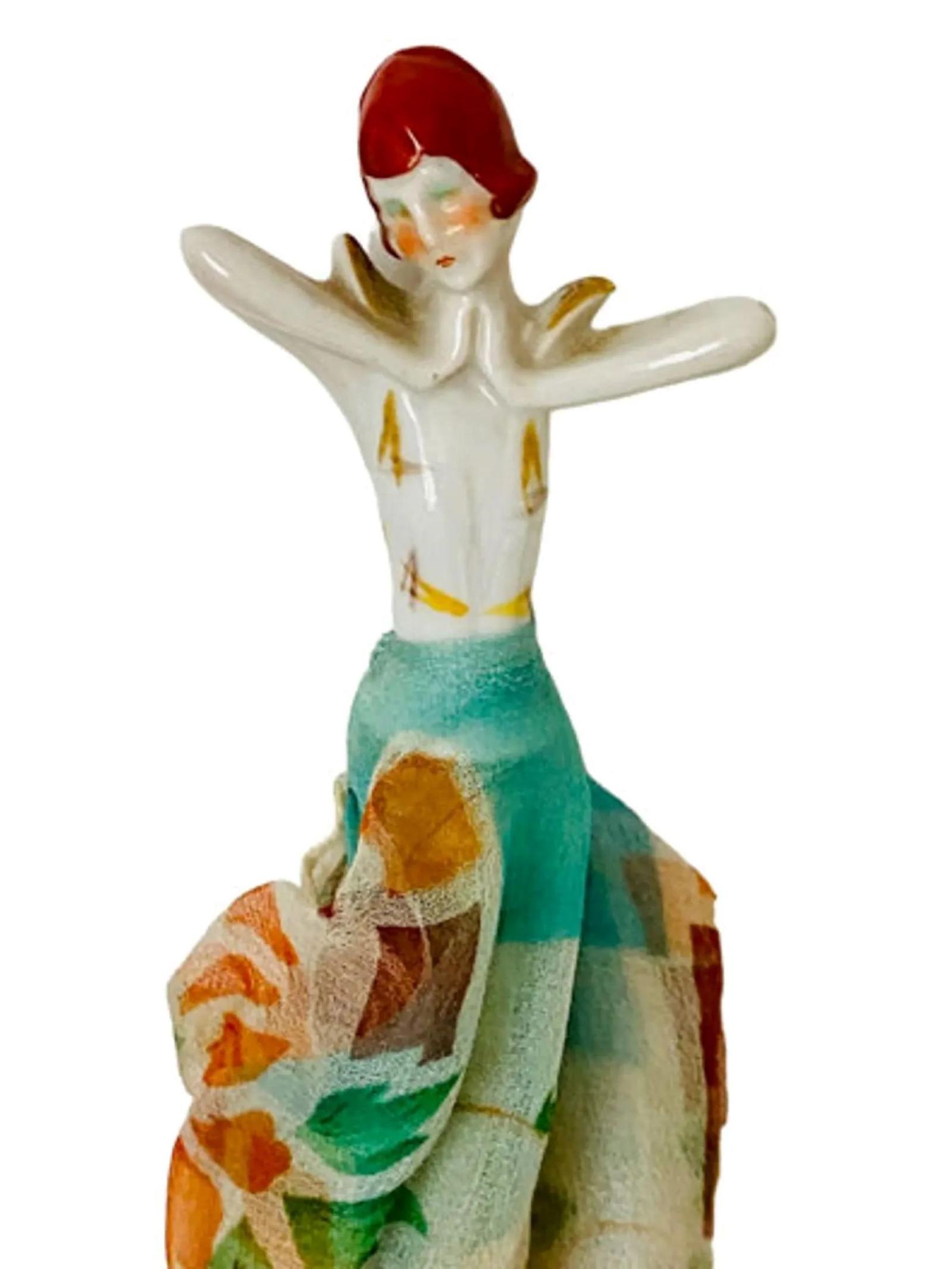 Art Deco 1920s German Porcelain Flapper Lady Half Doll on Silk Wand & Feather Duster (1 of 10) Art Deco 1920s German Porcelain Flapper Lady Half Doll on Silk Wand & Feather Duster (1 of 10)