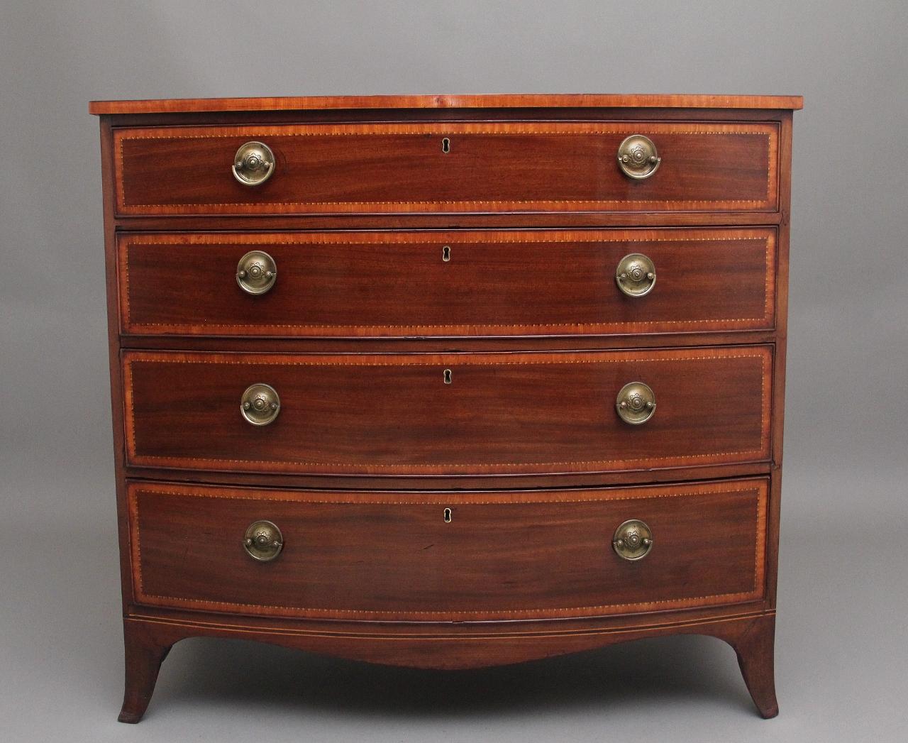 Decorative 18th Century Mahogany Bowfront Chest of Drawers (1 of 9)