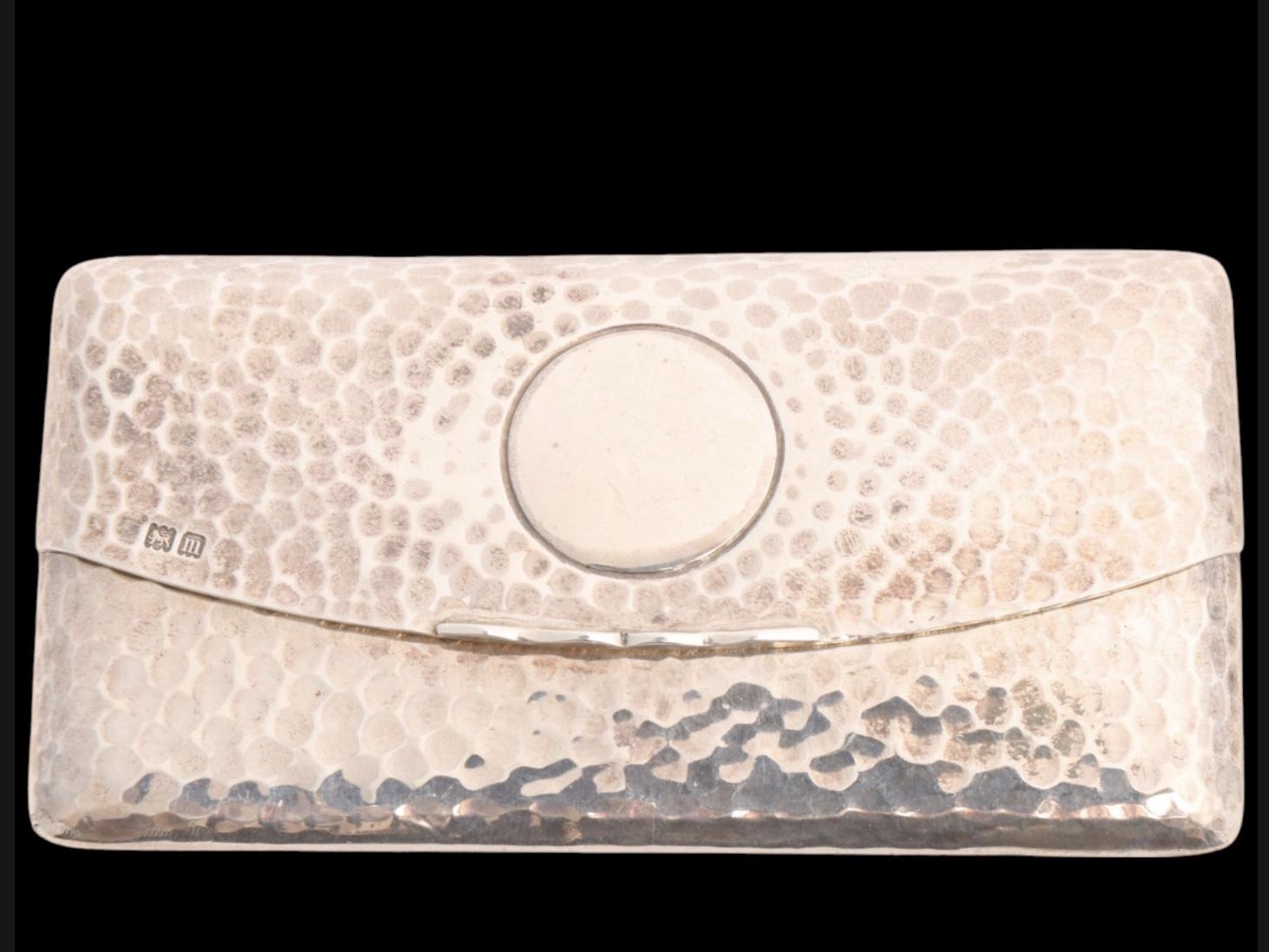 Stunning Silver Gilt Edwardian Card Case Sampson Mordan London 1907 Planished (1 of 13)