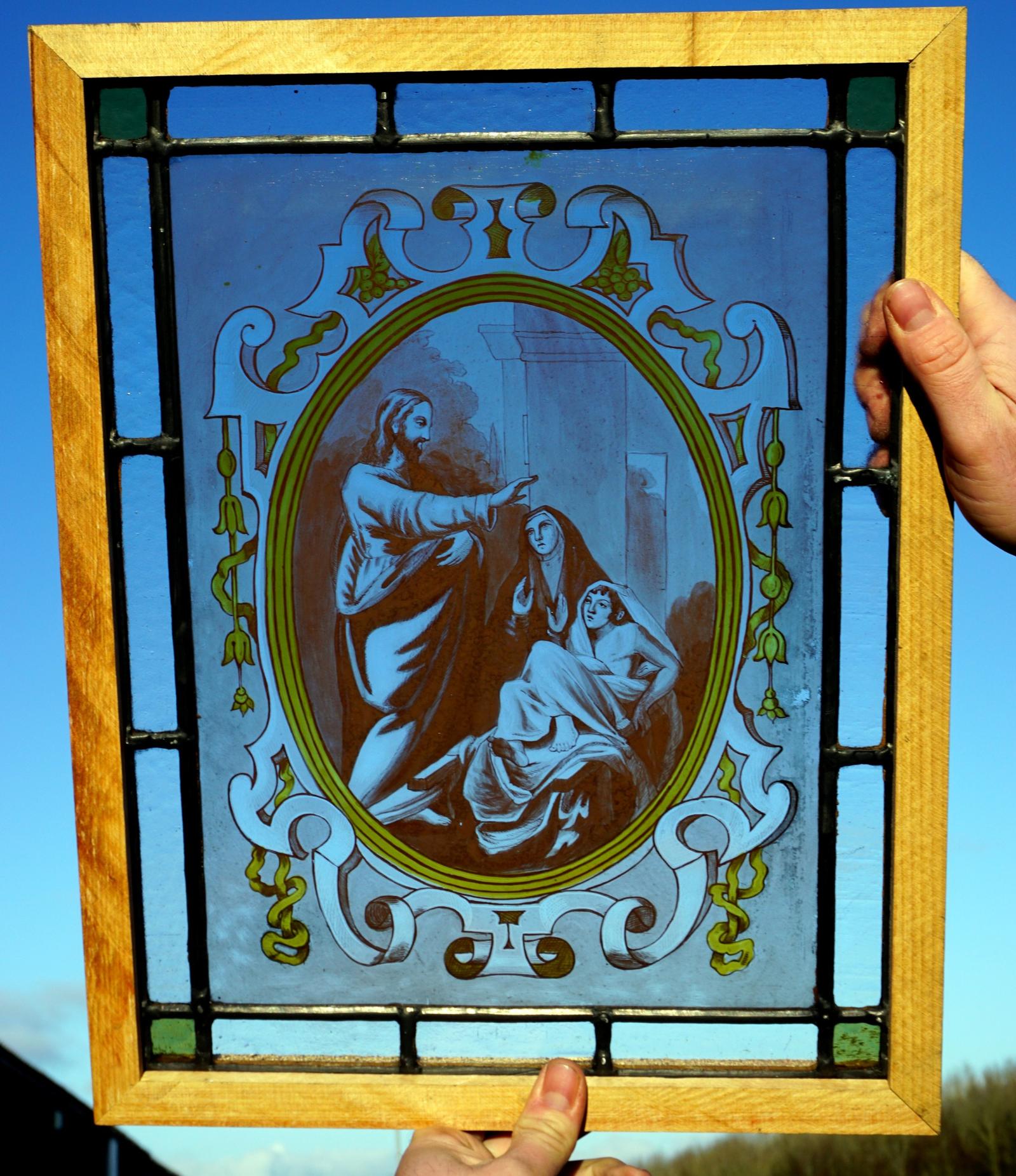 Good Unusual Religious Painted Window (1 of 2)