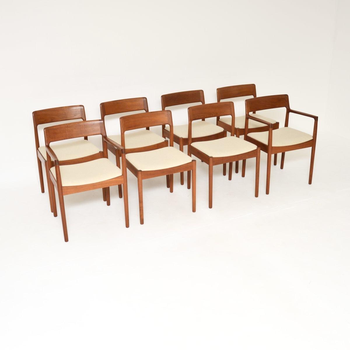Set of Eight Danish Teak Vintage Dining Chairs by Johannes Norgaard (1 of 14)