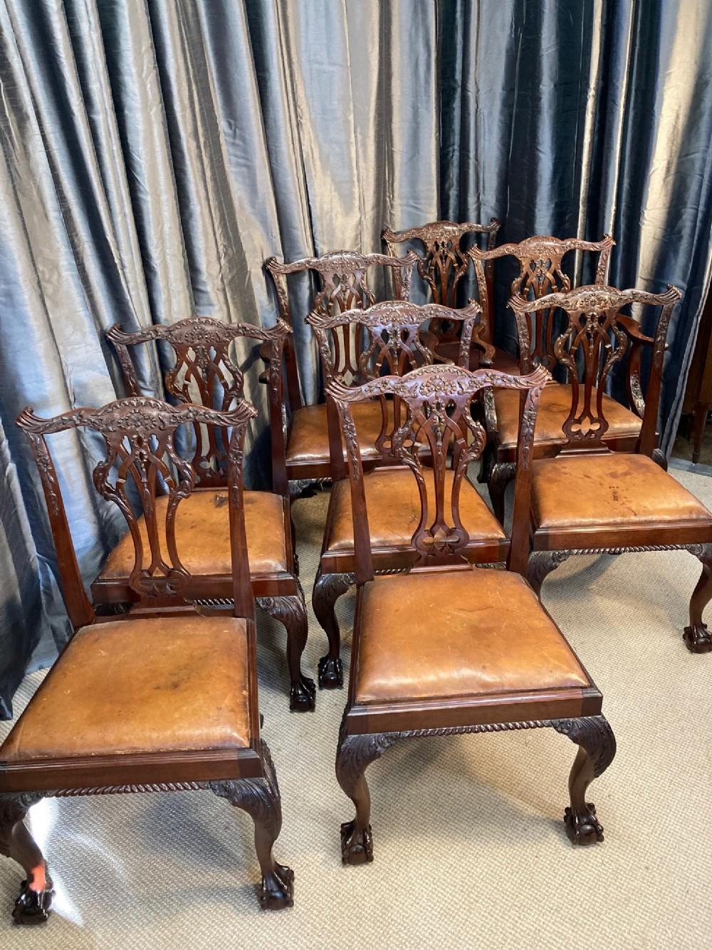 Set of Eight Chippendale Chairs (1 of 6)