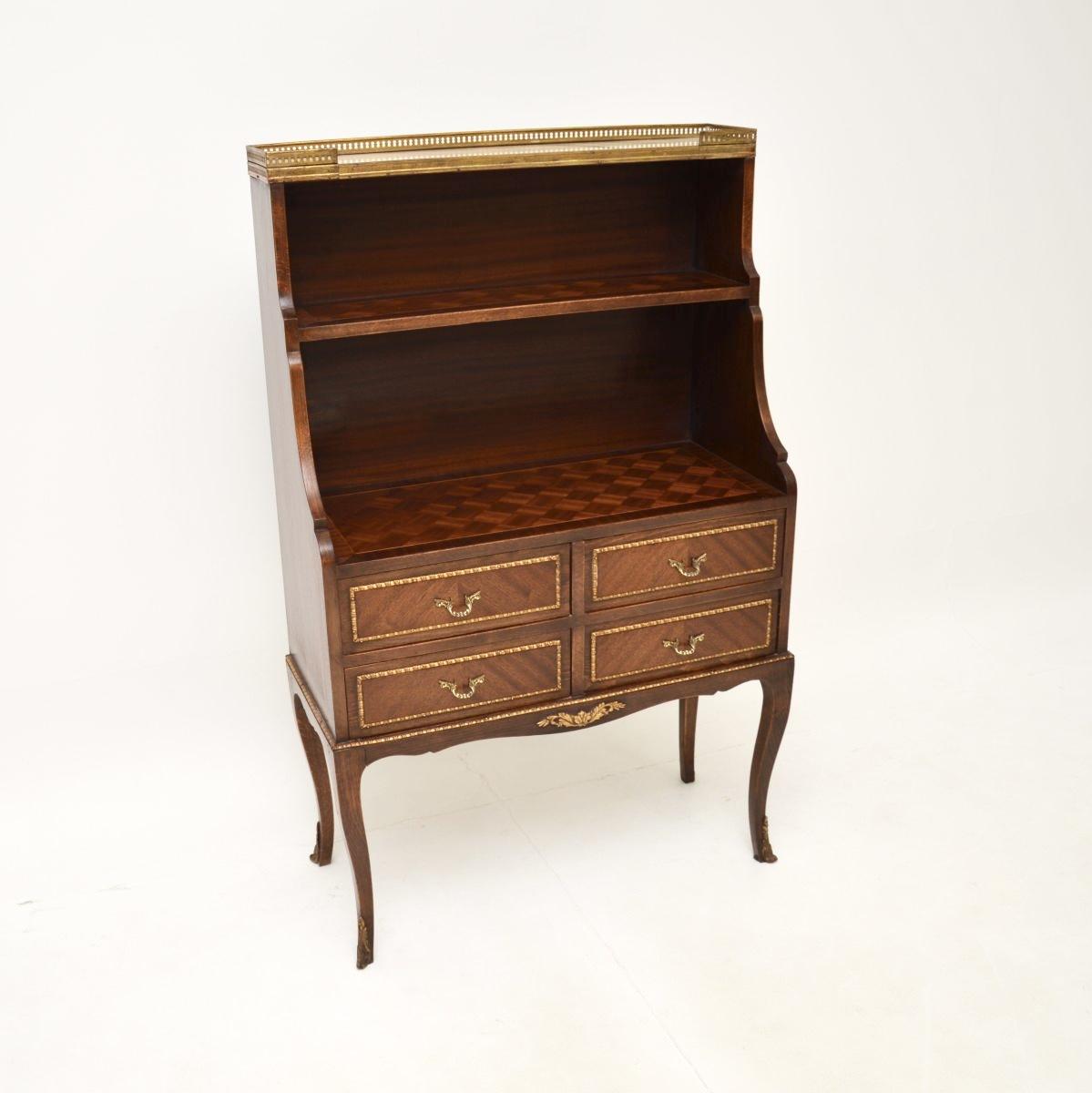 Antique French Inlaid Parquetry Marble Top Bookcase (1 of 8) Antique French Inlaid Parquetry Marble Top Bookcase (1 of 8)