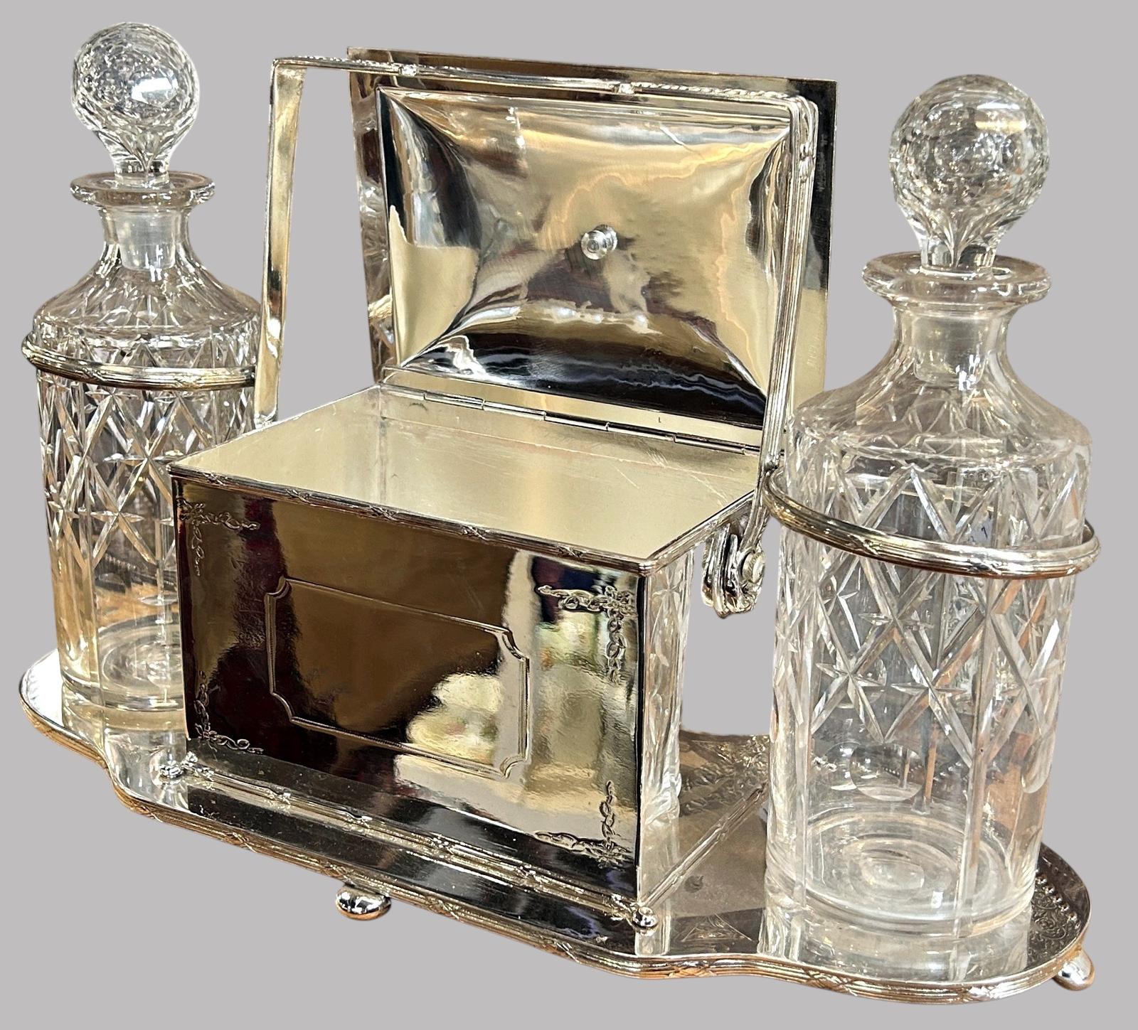 Edwardian Silver Plated Decanter Holder & Biscuit Box (1 of 7) Edwardian Silver Plated Decanter Holder & Biscuit Box (1 of 7)