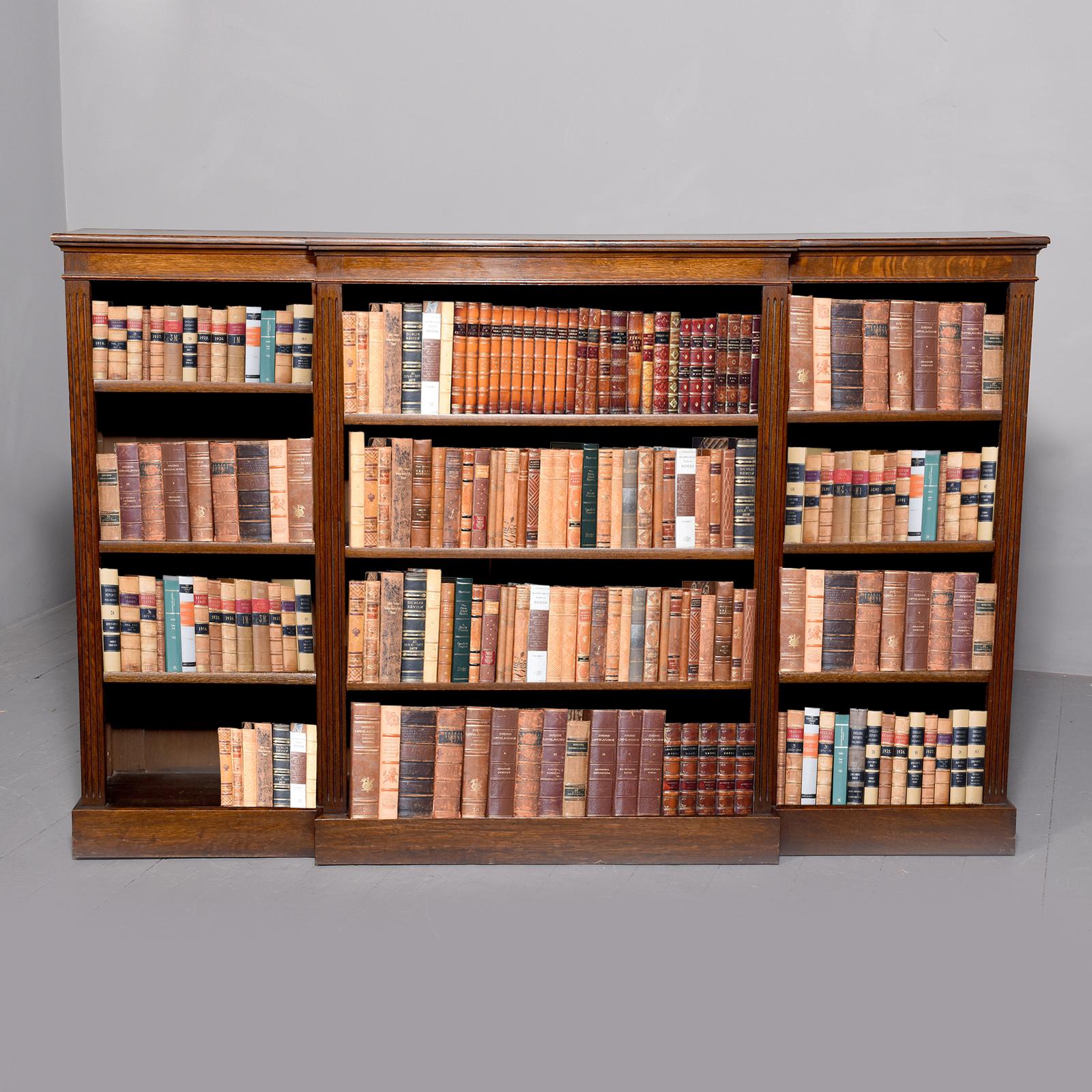 Oak Break Fronted Open Bookcase (1 of 6)