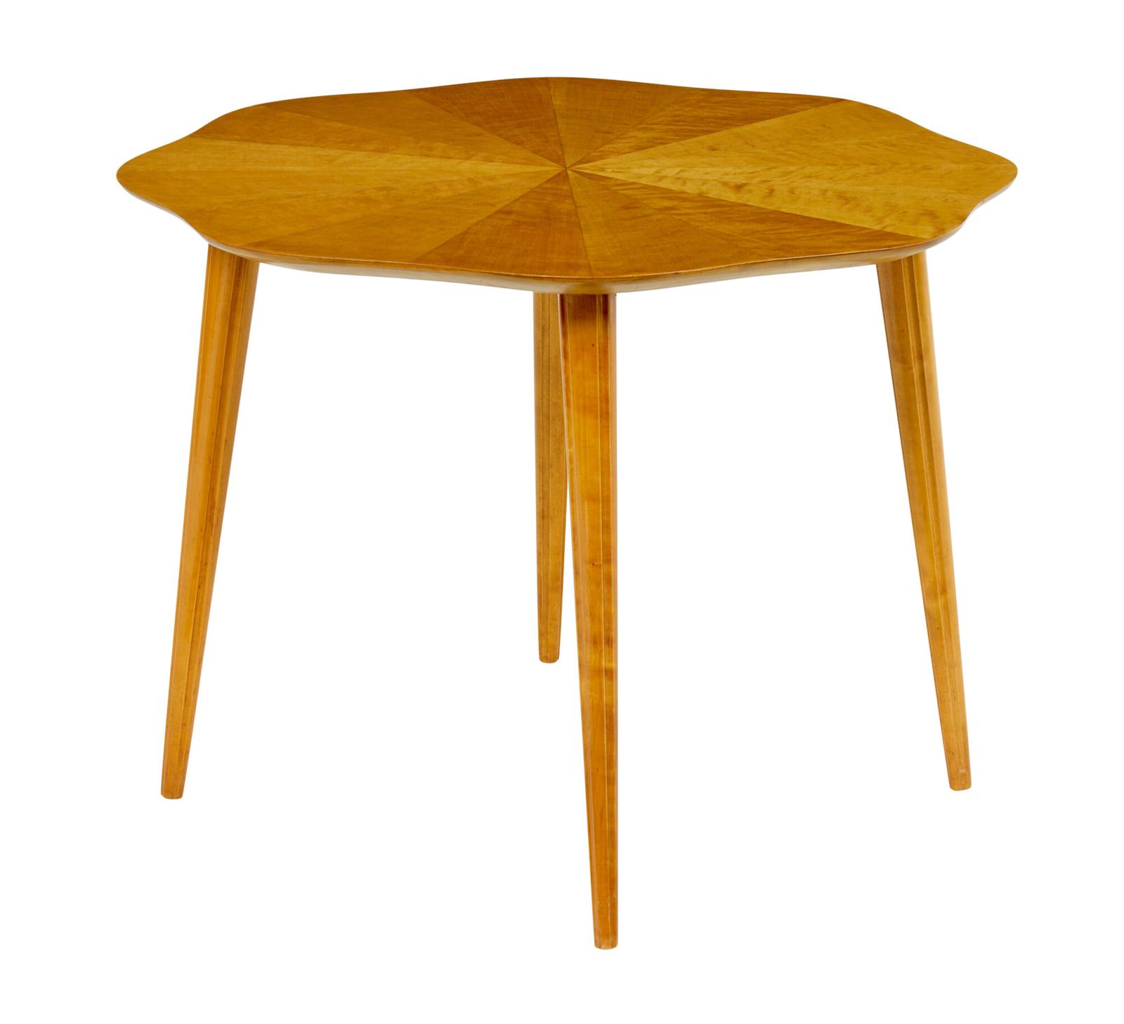 Mid Century Scandinavian Segmented Birch Coffee Table (1 of 6)