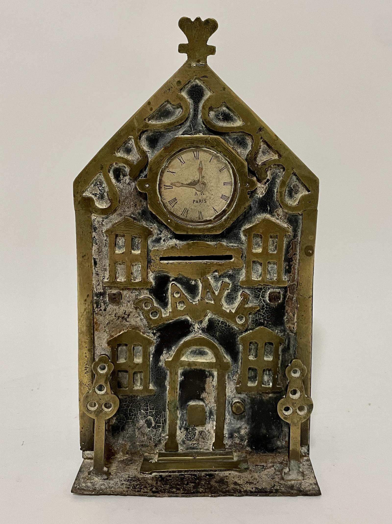 Antique Victorian Brass Money Box Bank (1 of 12) Antique Victorian Brass Money Box Bank (1 of 12)