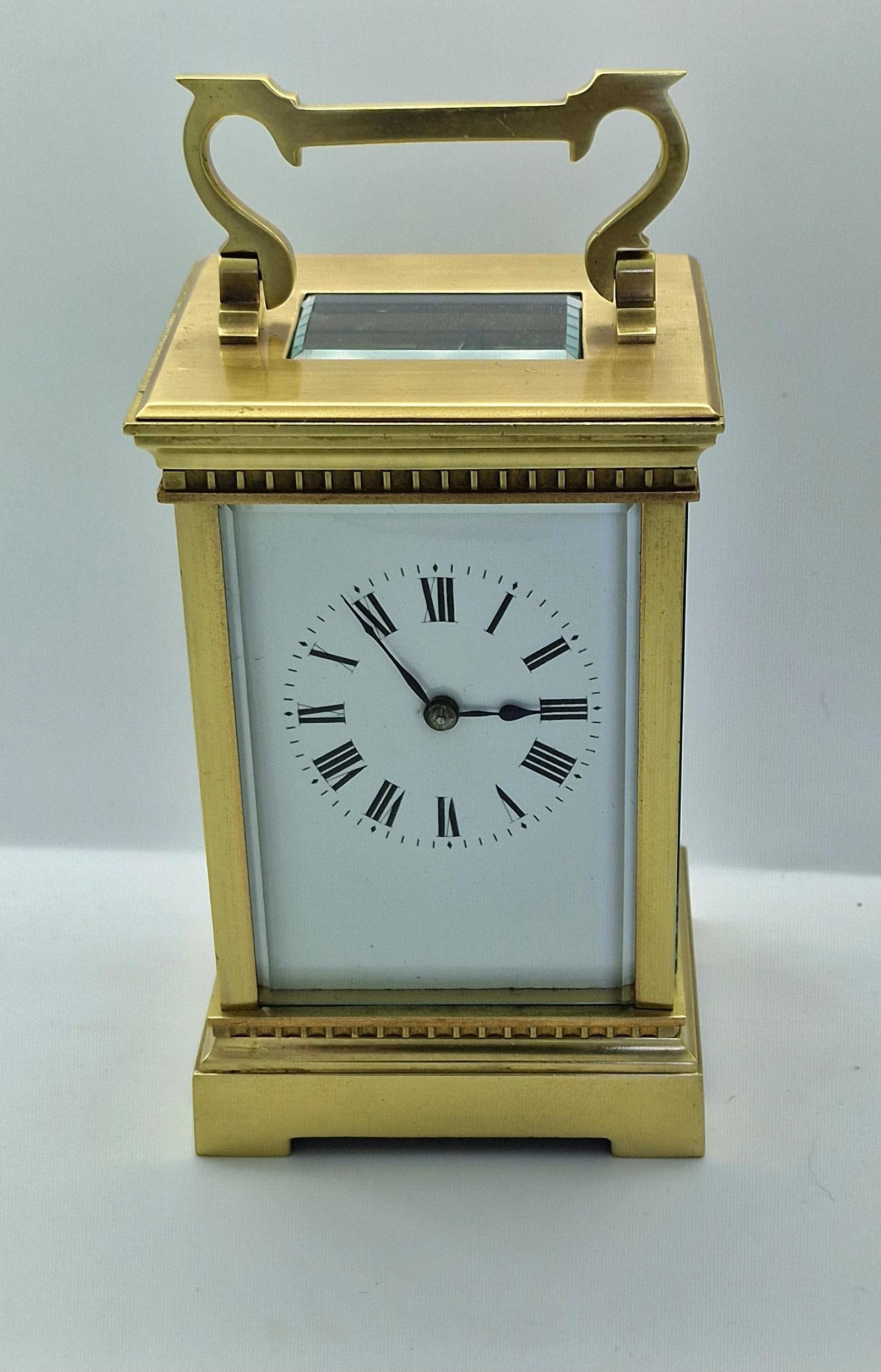 Antique Carriage Clock with Dentil Mouldings (1 of 5)