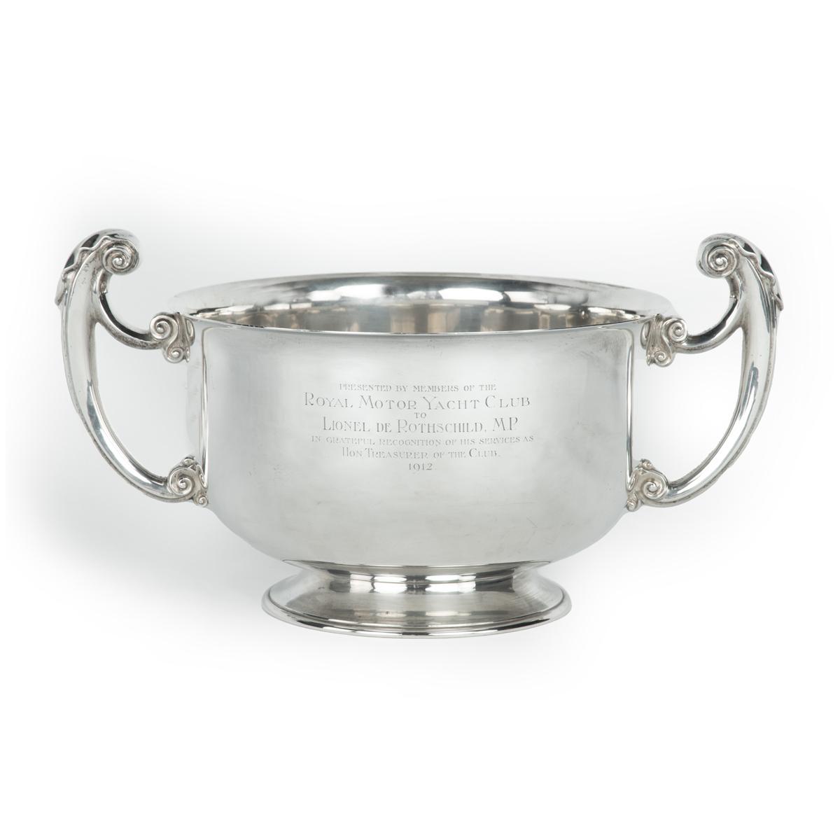 Silver Presentation Bowl by Mappin & Webb Presented to Lionel de Rothschild 1912 (1 of 4)