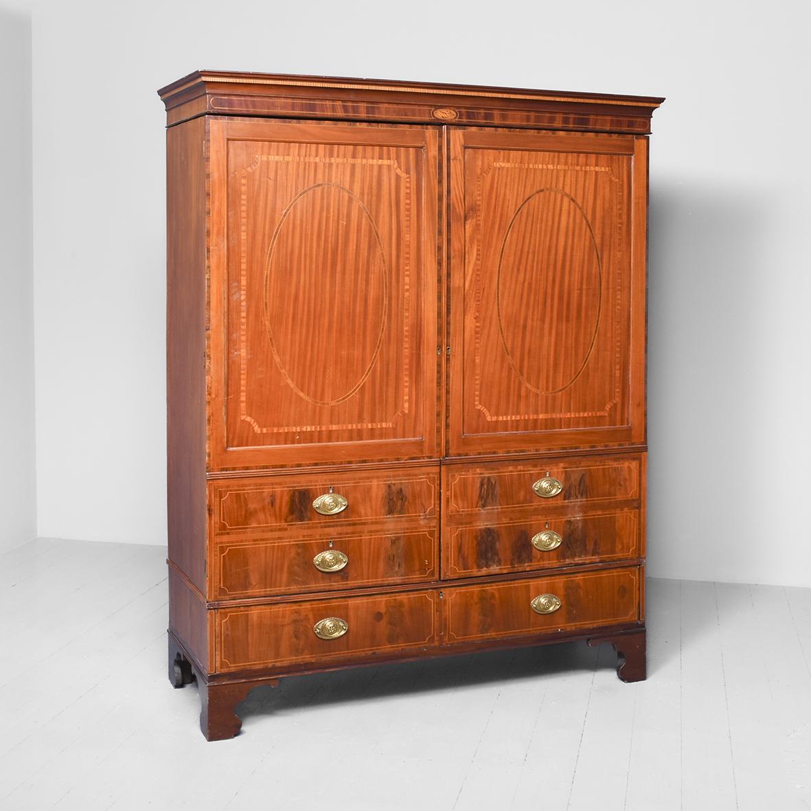 Inlaid George III Linen Press (1 of 9)