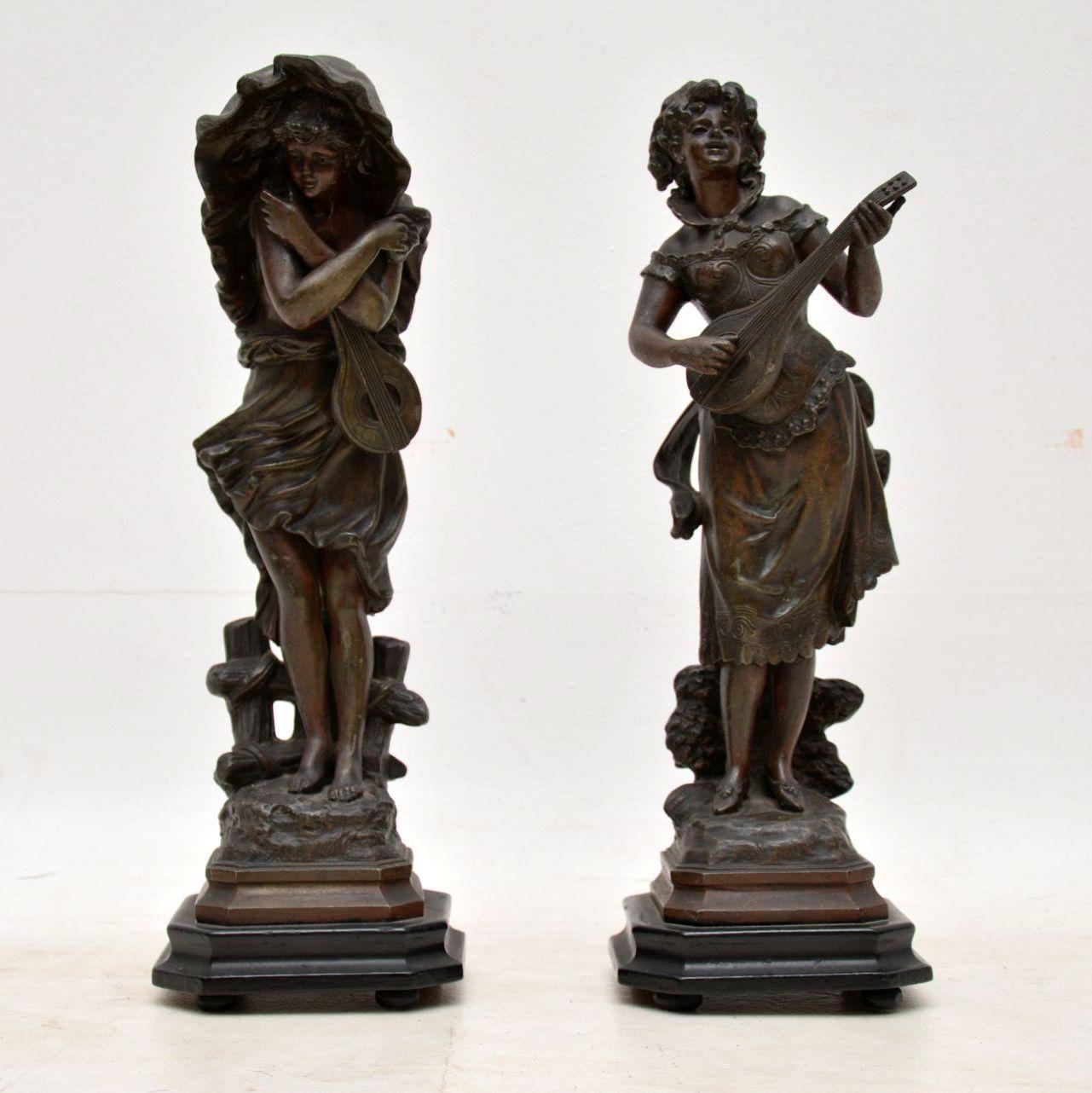 Pair of Antique Victorian Spelter Figurines (1 of 9) Pair of Antique Victorian Spelter Figurines (1 of 9)