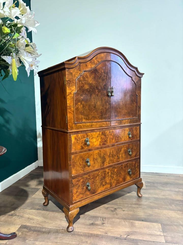 Walnut Veneered Dome Top Tallboy (1 of 15) Walnut Veneered Dome Top Tallboy (1 of 15)