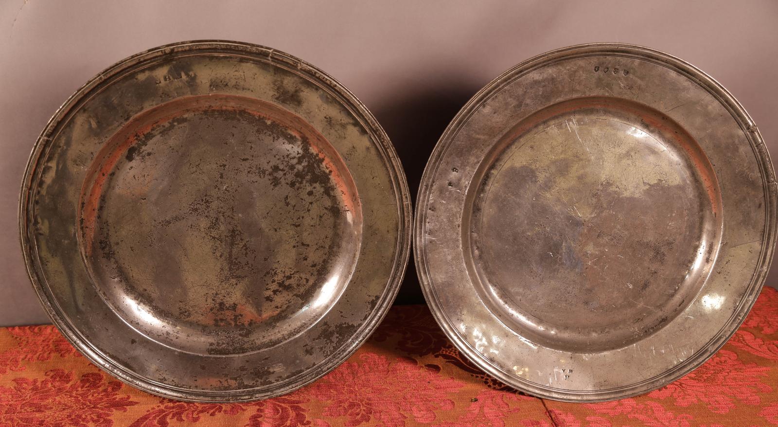 Nice Pair of French Pewter Chargers Large (1 of 8)