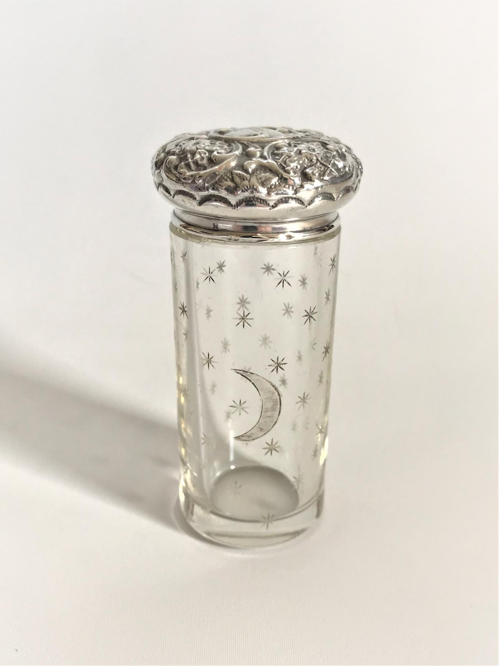 Lovely 'Lunar' Themed Silver Mounted Vanity Jar (1 of 6) Lovely 'Lunar' Themed Silver Mounted Vanity Jar (1 of 6)