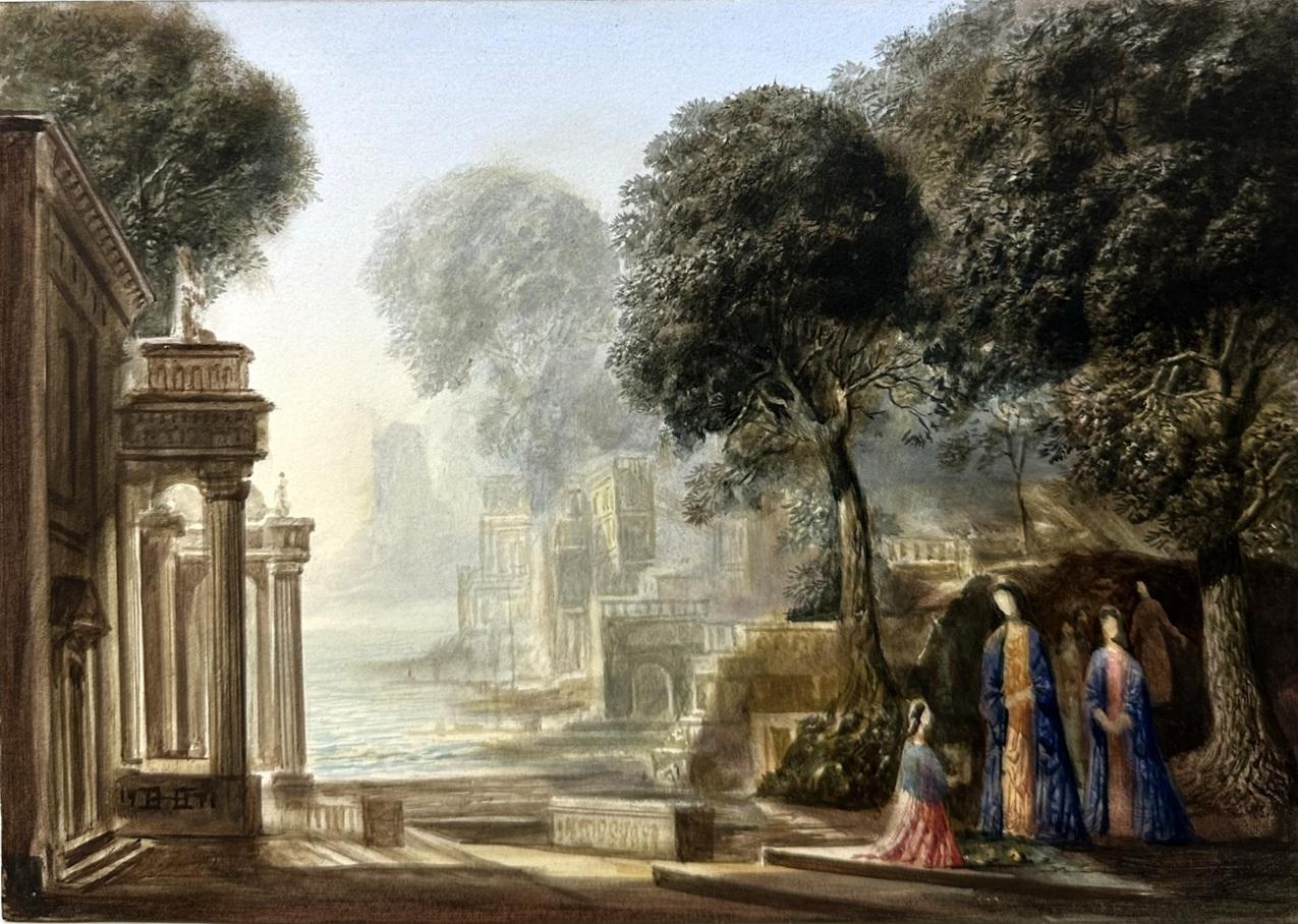 Antique Continental Italianate Framed Watercolour on Board Possibly Venice Italy (1 of 8)